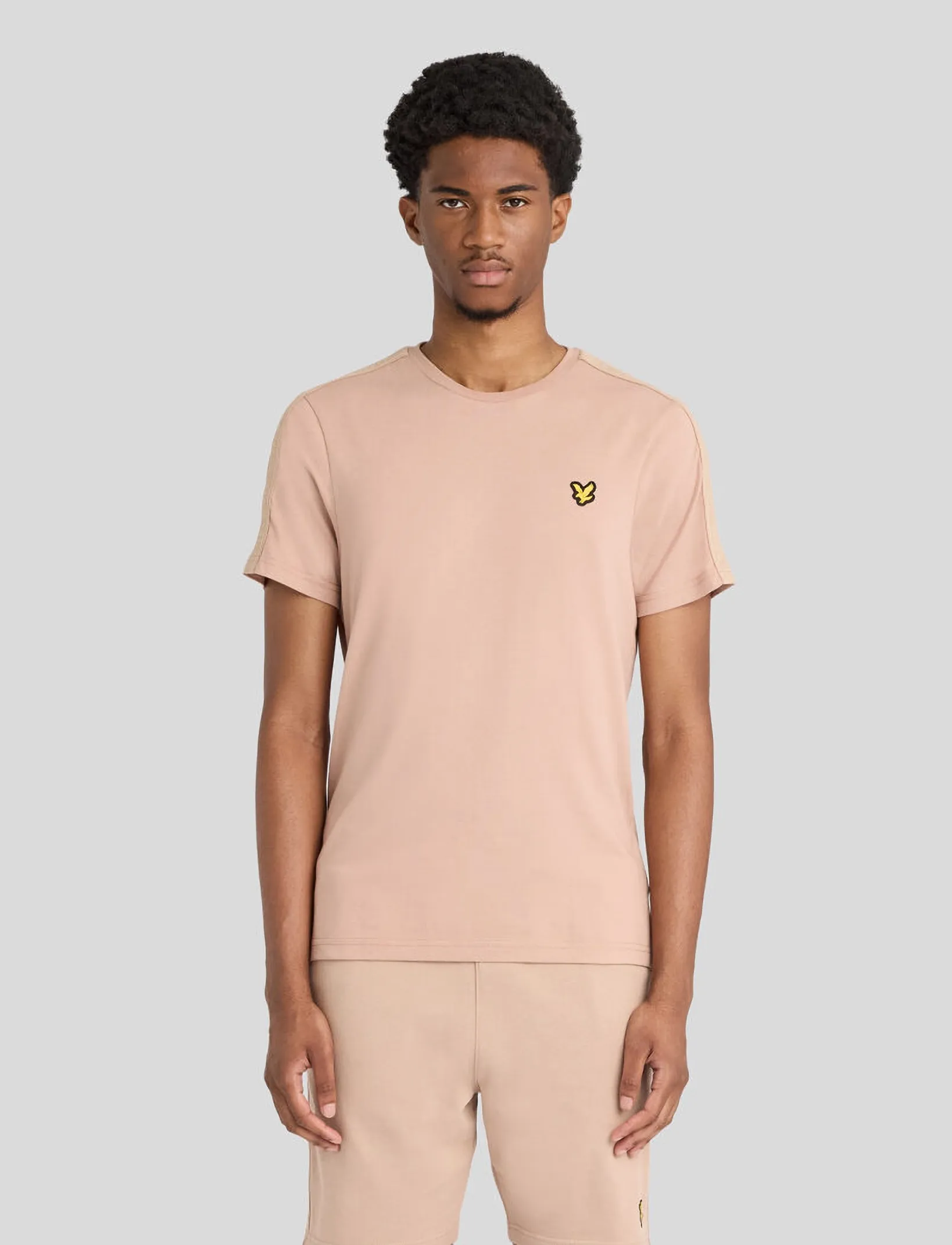 Lyle & Scott Sport Jacquard Tape T-Shirt - T-Shirts - TIMELESS TAUPE / beige
