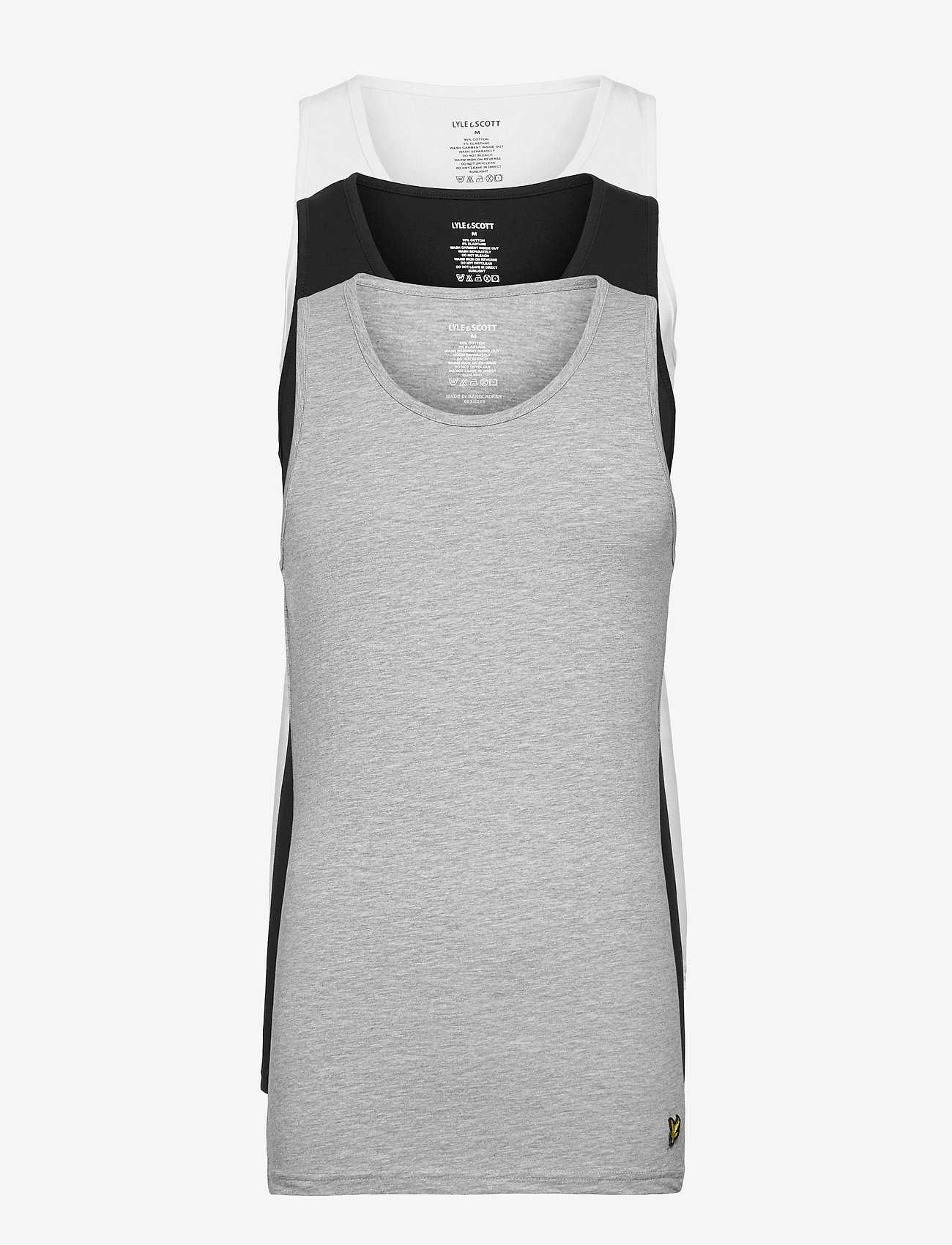 Lyle & Scott - AARON - bright white- grey marl- black - 0