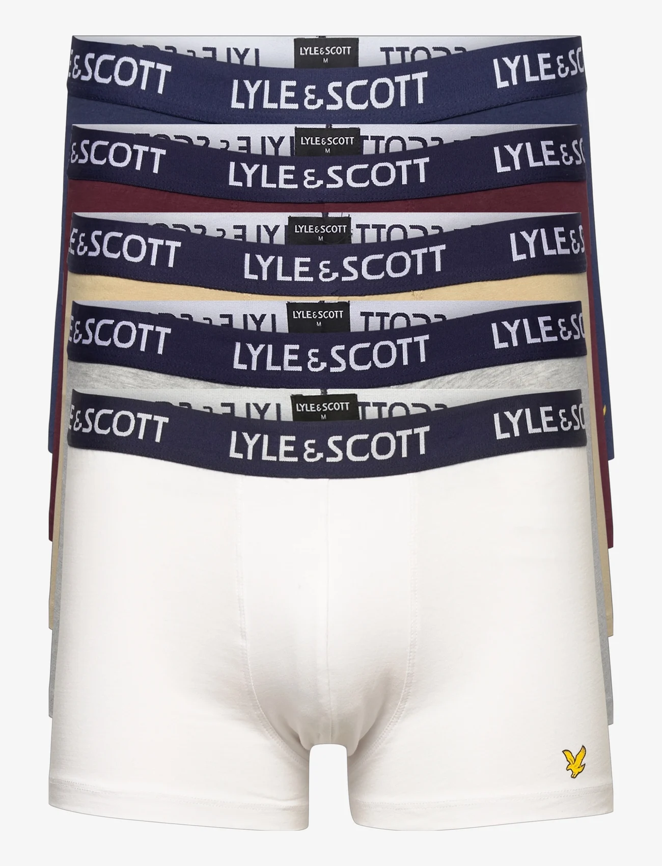 Lyle & Scott - MILLER - boxer briefs - peacoat/ pale olive green/ light grey marl/ wine tasting/ bright white - 0