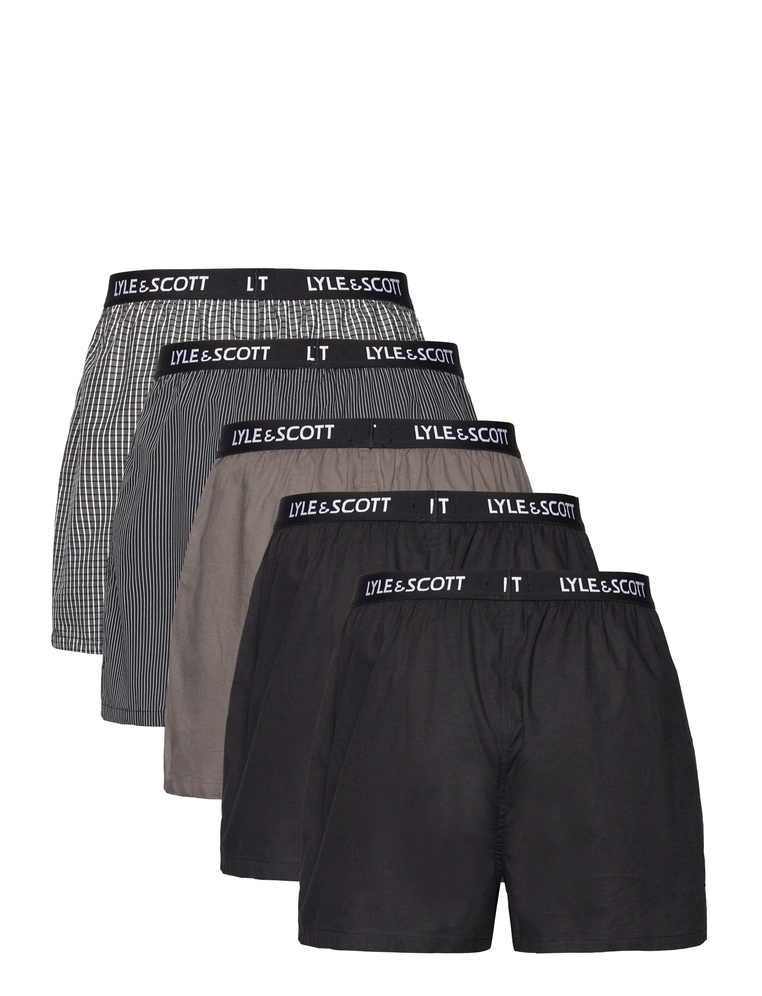 Lyle & Scott - CAESER - black/stripe/granite grey/check/black - 2