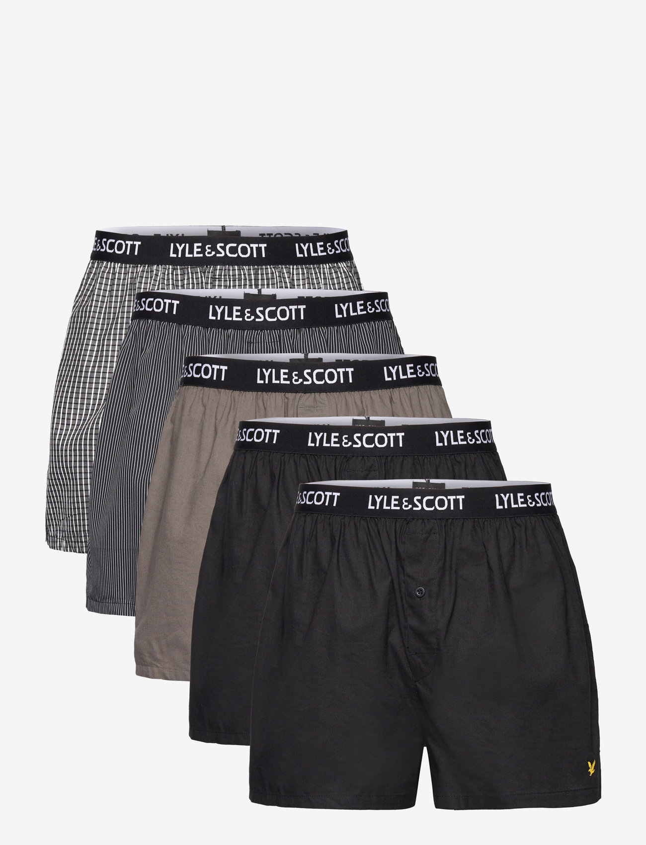 Lyle & Scott - CAESER - black/stripe/granite grey/check/black - 1