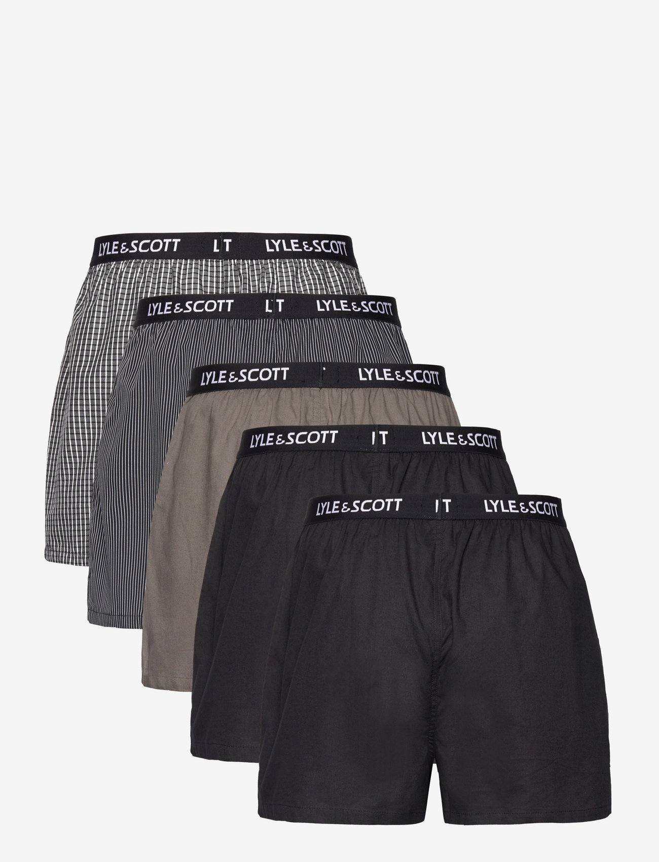 Lyle & Scott - CAESER - black/stripe/granite grey/check/black - 3