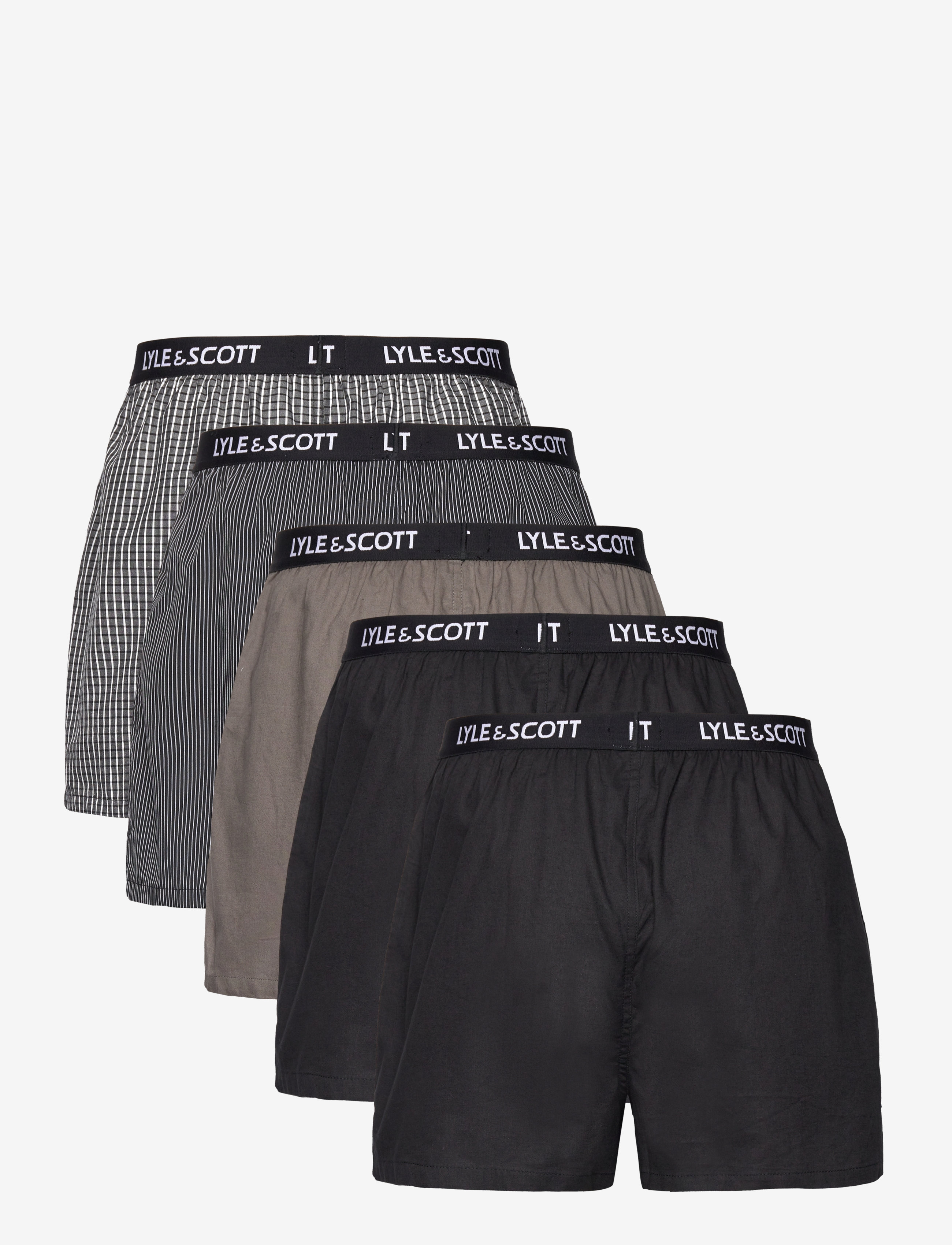 Lyle & Scott - CAESER - black/stripe/granite grey/check/black - 3