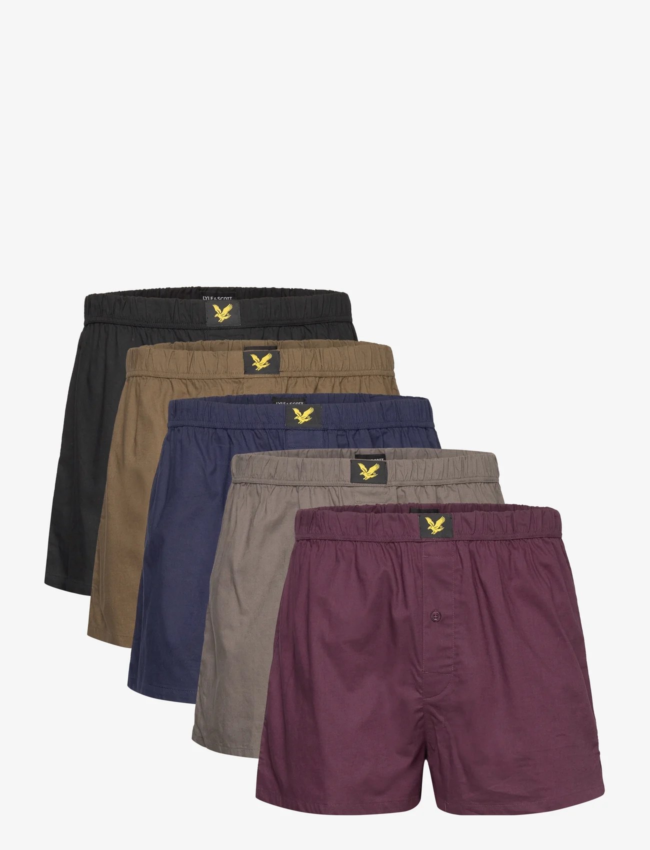 Lyle & Scott - KIAN - bokserishortsit - black/dark olive/granite gray/wine tasting/peacoat - 0