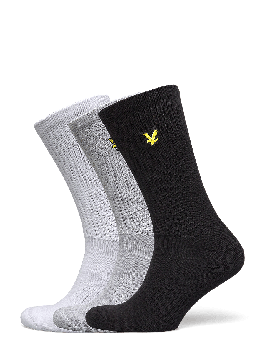 Lyle & Scott - SCOUT - socks - light grey marl/bright white/black - 0