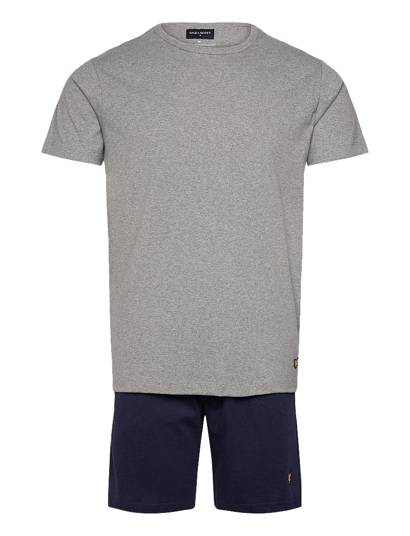 Lyle & Scott - CHARLIE - nattøj sæt - grey marl/peacoat - 0