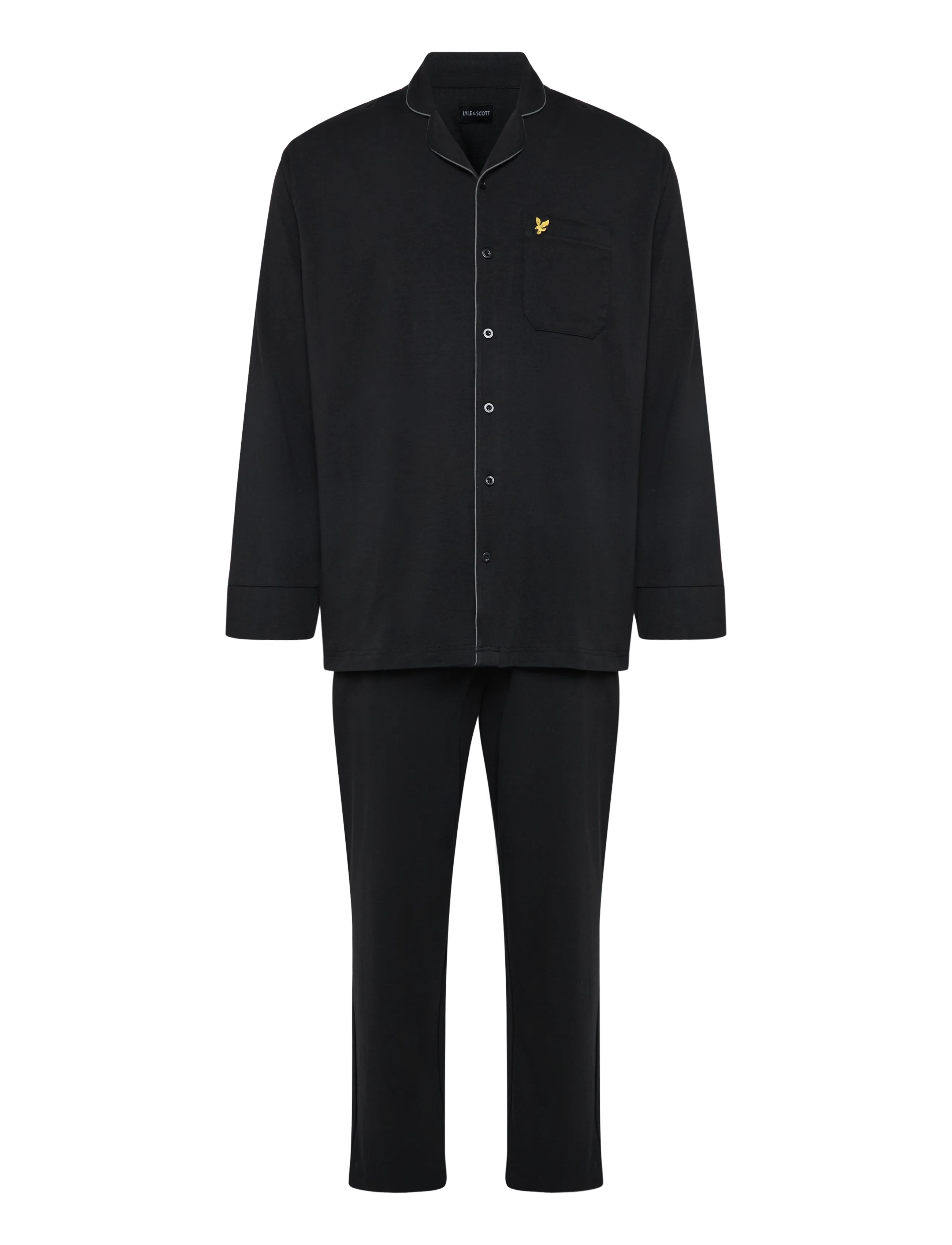 Lyle & Scott BELLINGHAM - Bas de pyjama - GRANITE GRAY/BLACK / black