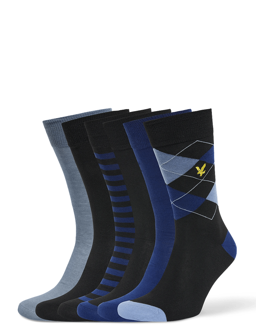 Lyle & Scott - TIMOTHY - tennissocken - beacon blue/black/argyle/stripe/infinity/black - 0