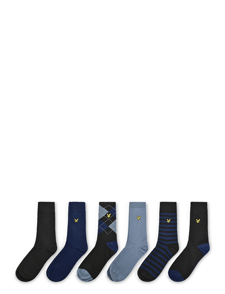 Lyle & Scott - TIMOTHY - tennissocken - beacon blue/black/argyle/stripe/infinity/black - 1