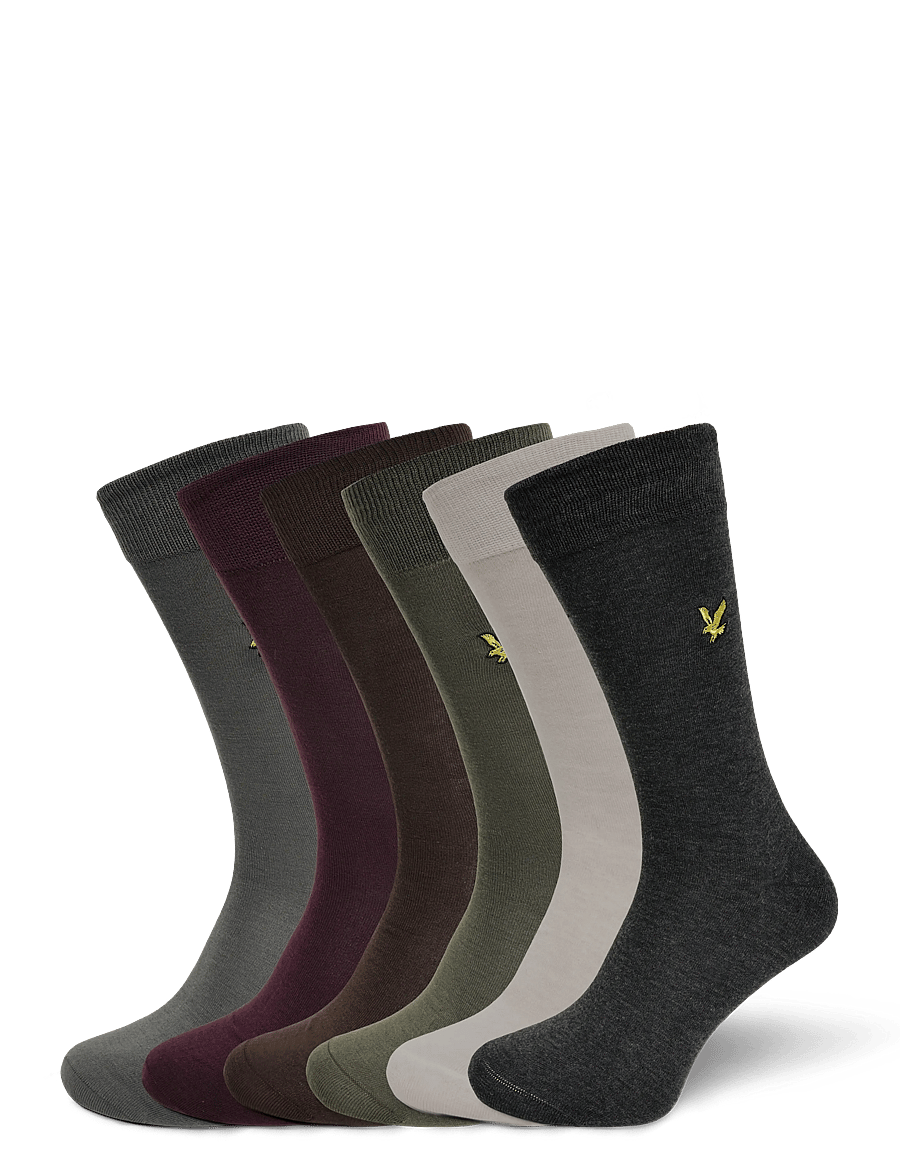 Lyle & Scott - VICTOR - tennissocken - black marl/wine tasting/grape leaf/granite gray/seal brown/dove - 0