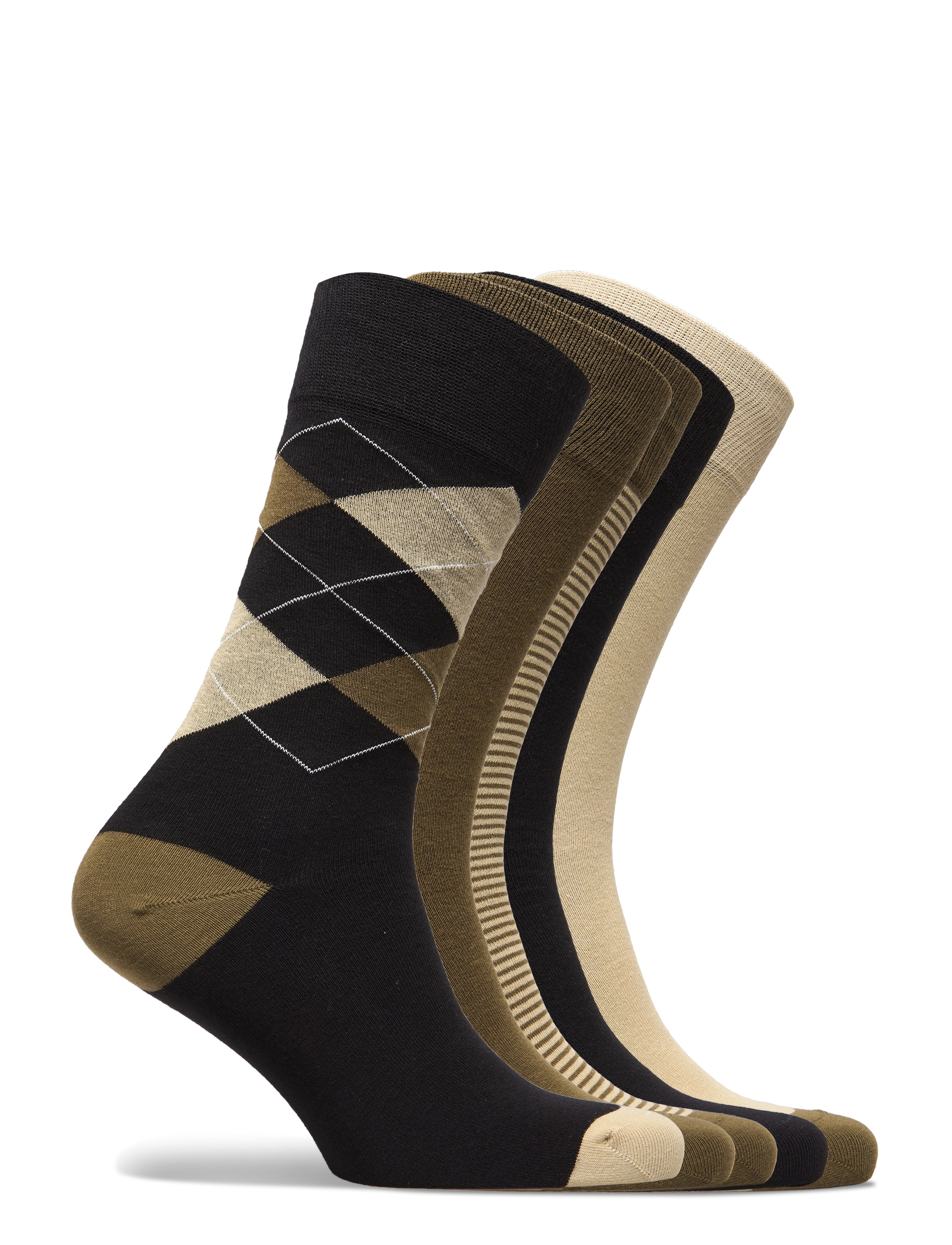 Lyle & Scott - HAROLD - argyle/ dark olive/ stripe/ black/ pale olive green - 1