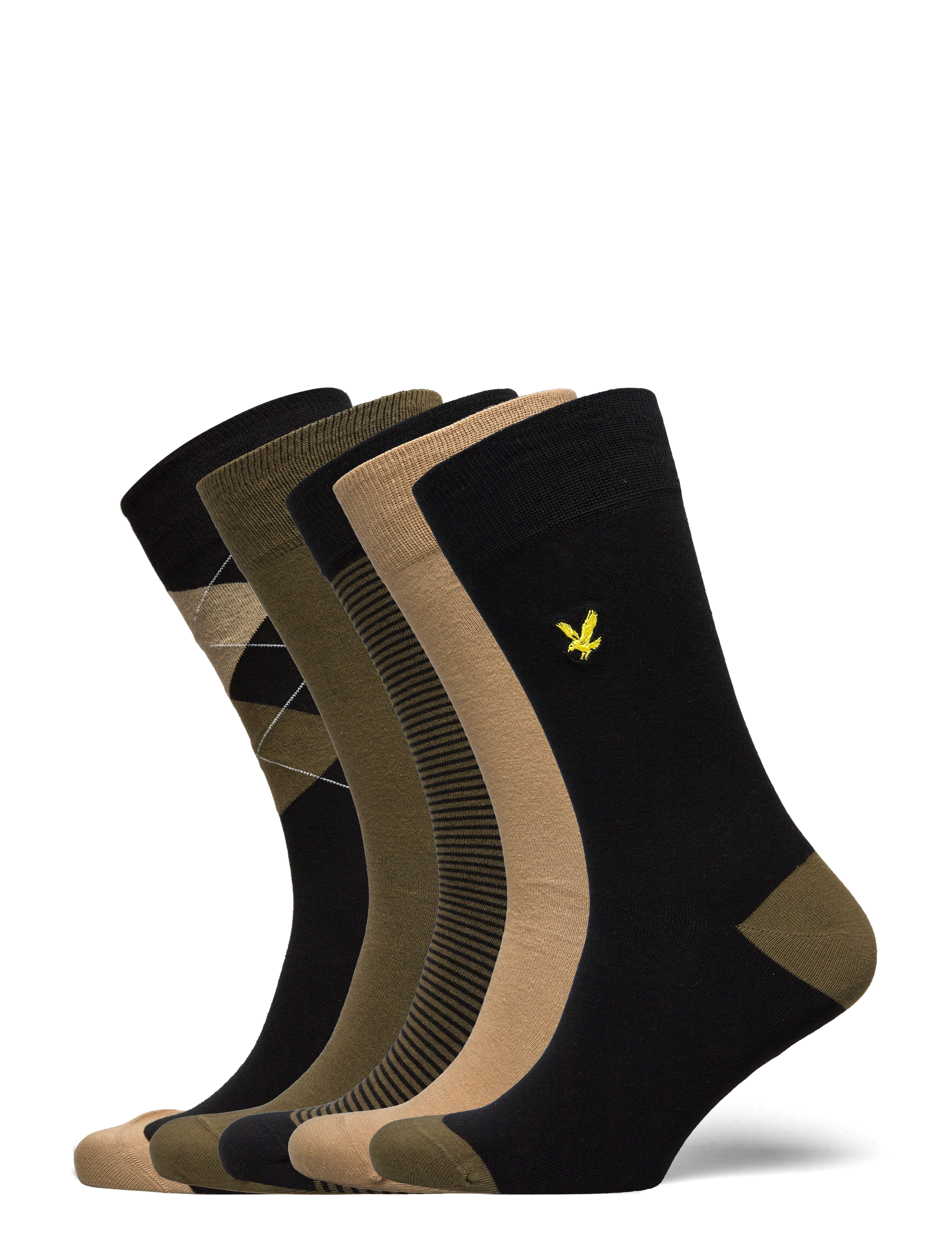 Lyle & Scott - HAROLD - dark olive/argyle/incense/stripe/black - 0