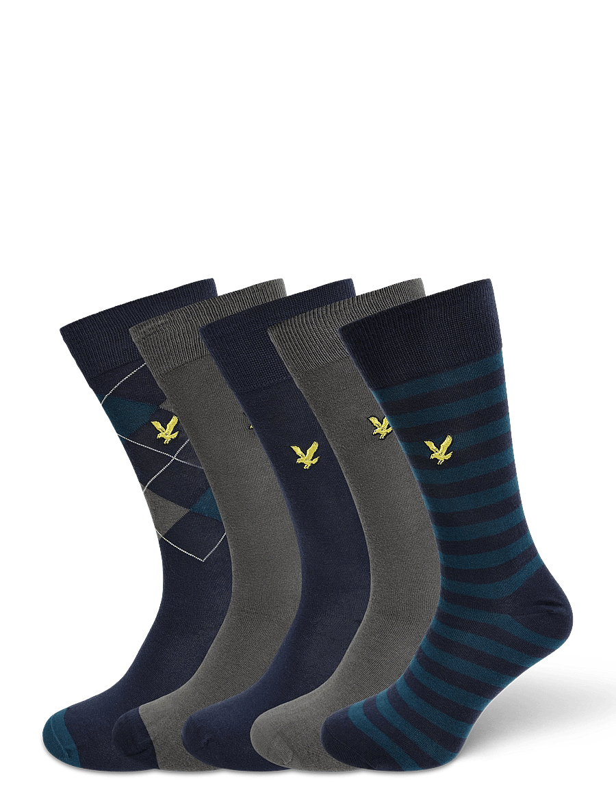 Lyle & Scott - HAROLD - tennissocken - argyle/granite gray/stripe/peacoat/granite gray - 0