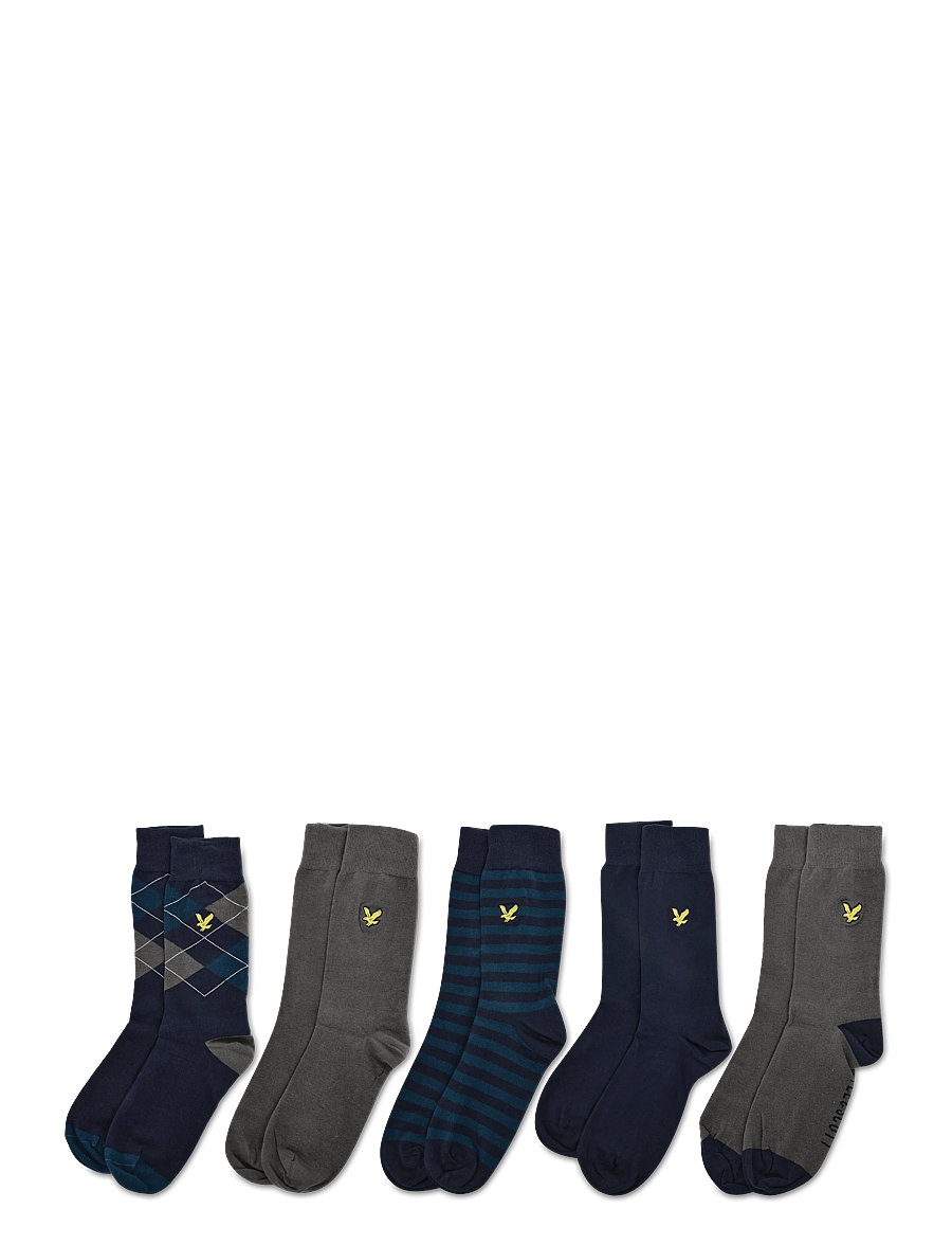 Lyle & Scott - HAROLD - tennissocken - argyle/granite gray/stripe/peacoat/granite gray - 1