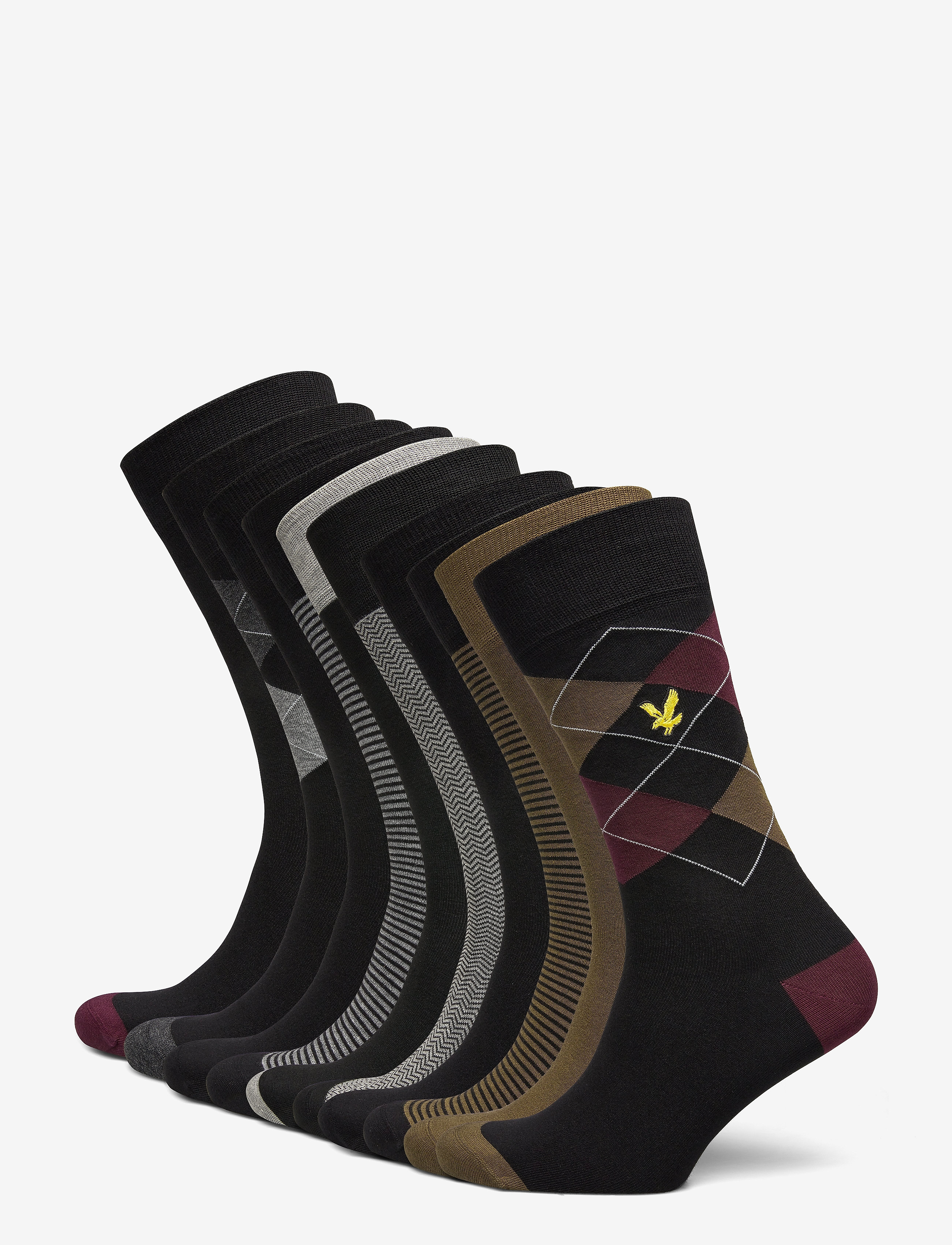 BLACK/DR OLIVE/ARGYLE/STRIPE/BLACK/ARGYLE/BLACK/STRIPE/GR MARL/BLACK