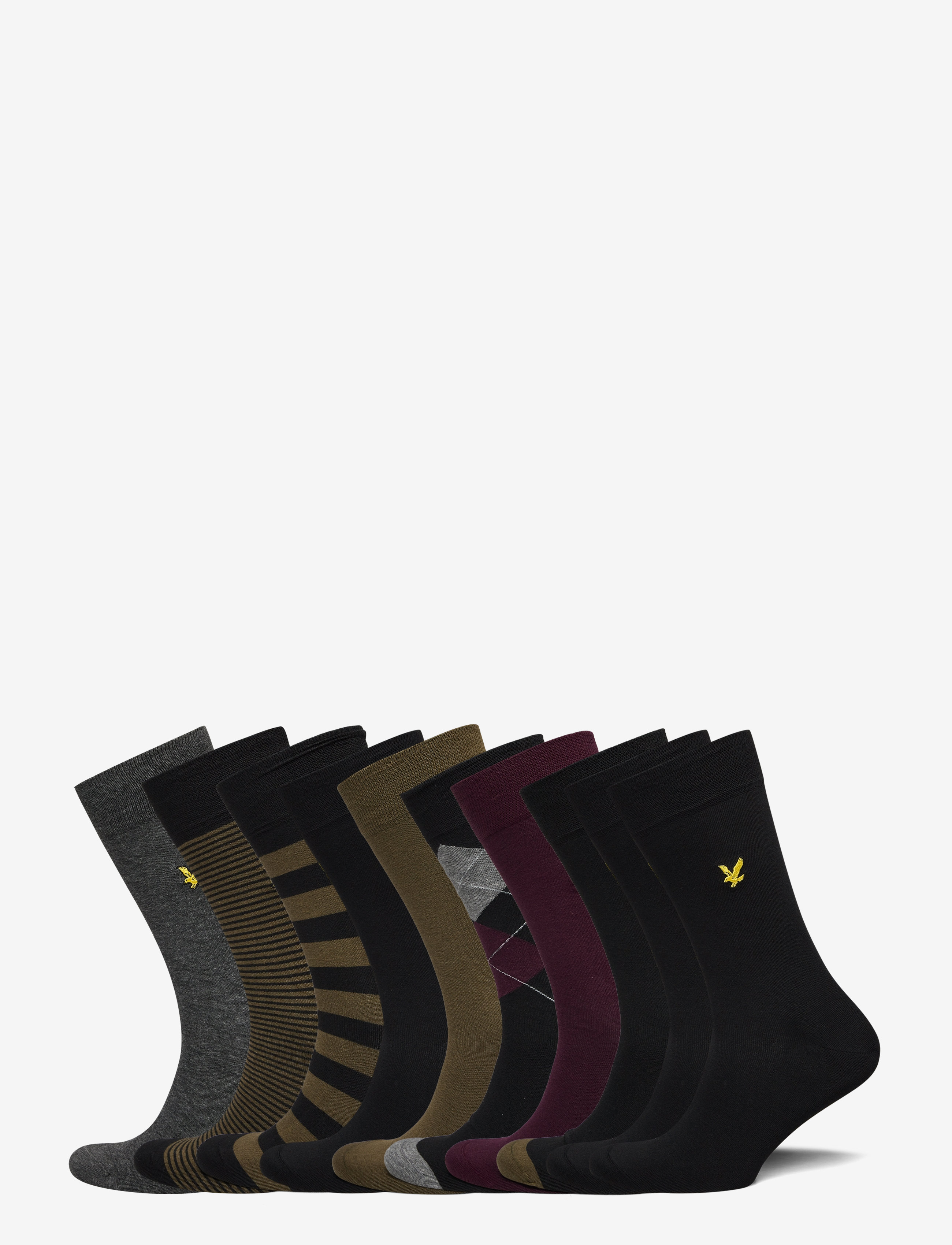 Lyle & Scott - TREVOR - black/polka dot/dark olive/stripe/dark grey marl/black/wine tasting/argyle/black/stripe - 1