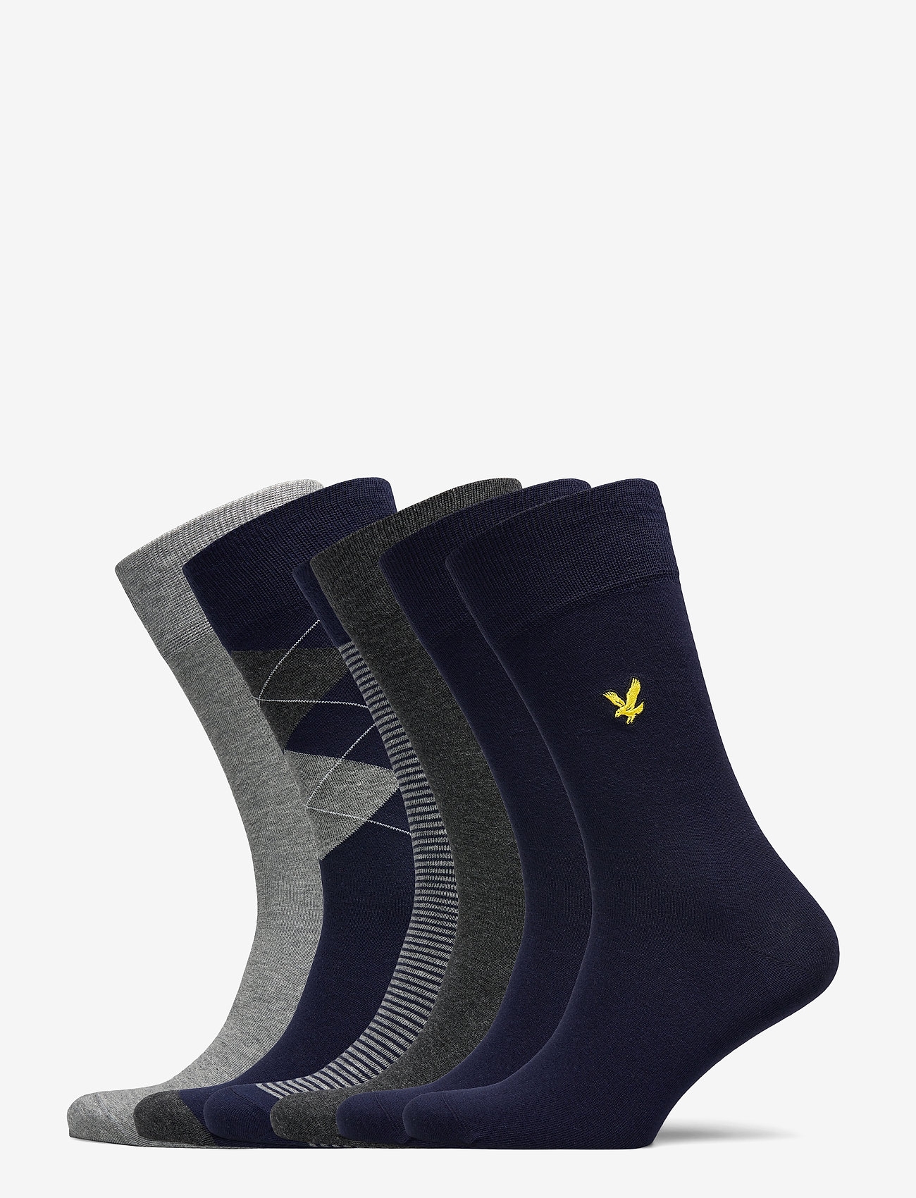 Lyle & Scott - TIMOTHY - grey marl/argyle/peacoat/stripe/dark grey marl/peacoat - 0