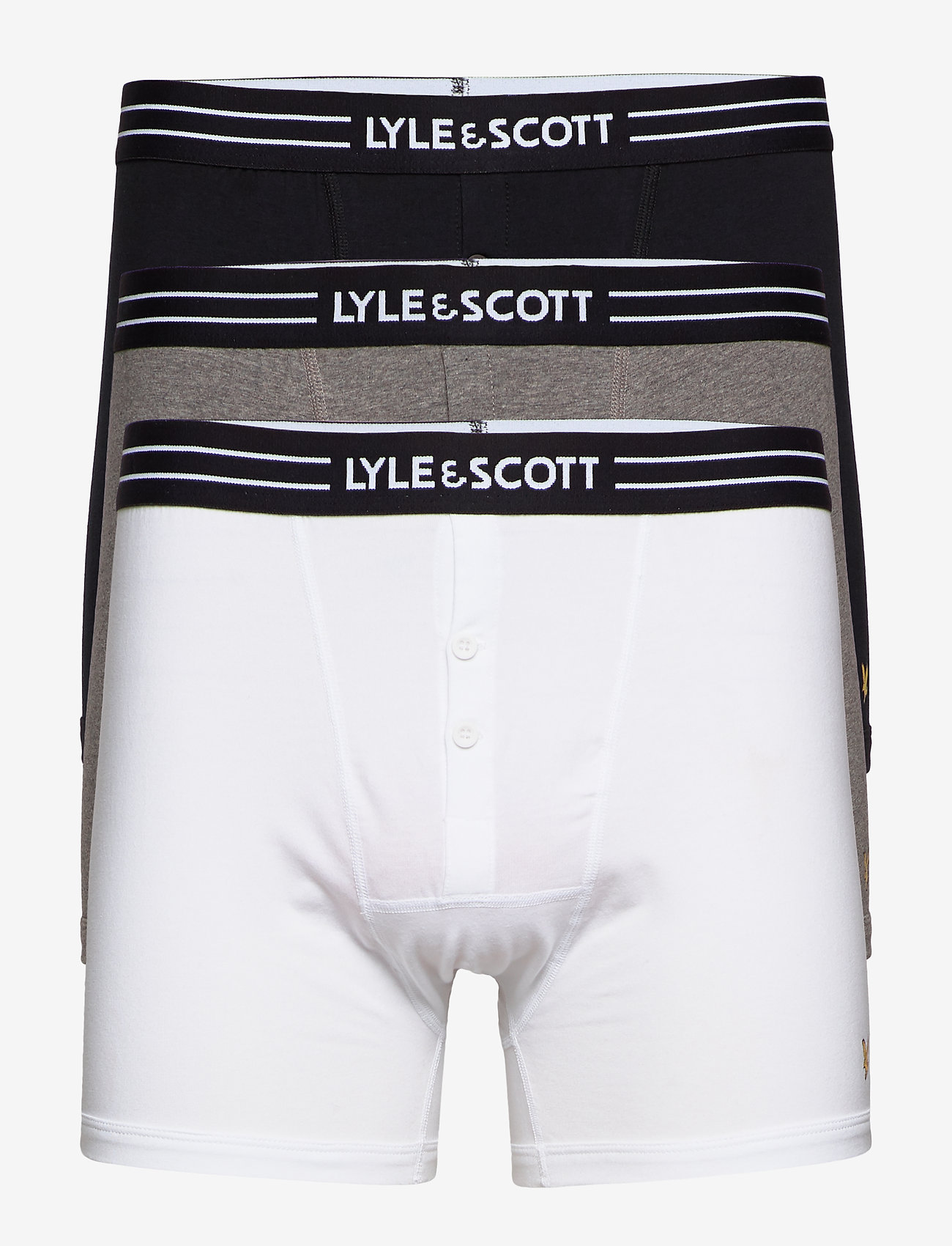 Lyle & Scott - LEWIS - mažiausios kainos - black/bright white/grey marl - 0