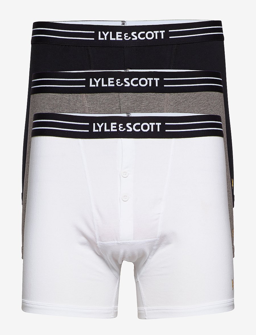 Lyle & Scott - LEWIS - unterhosen im multipack - black/bright white/grey marl - 0