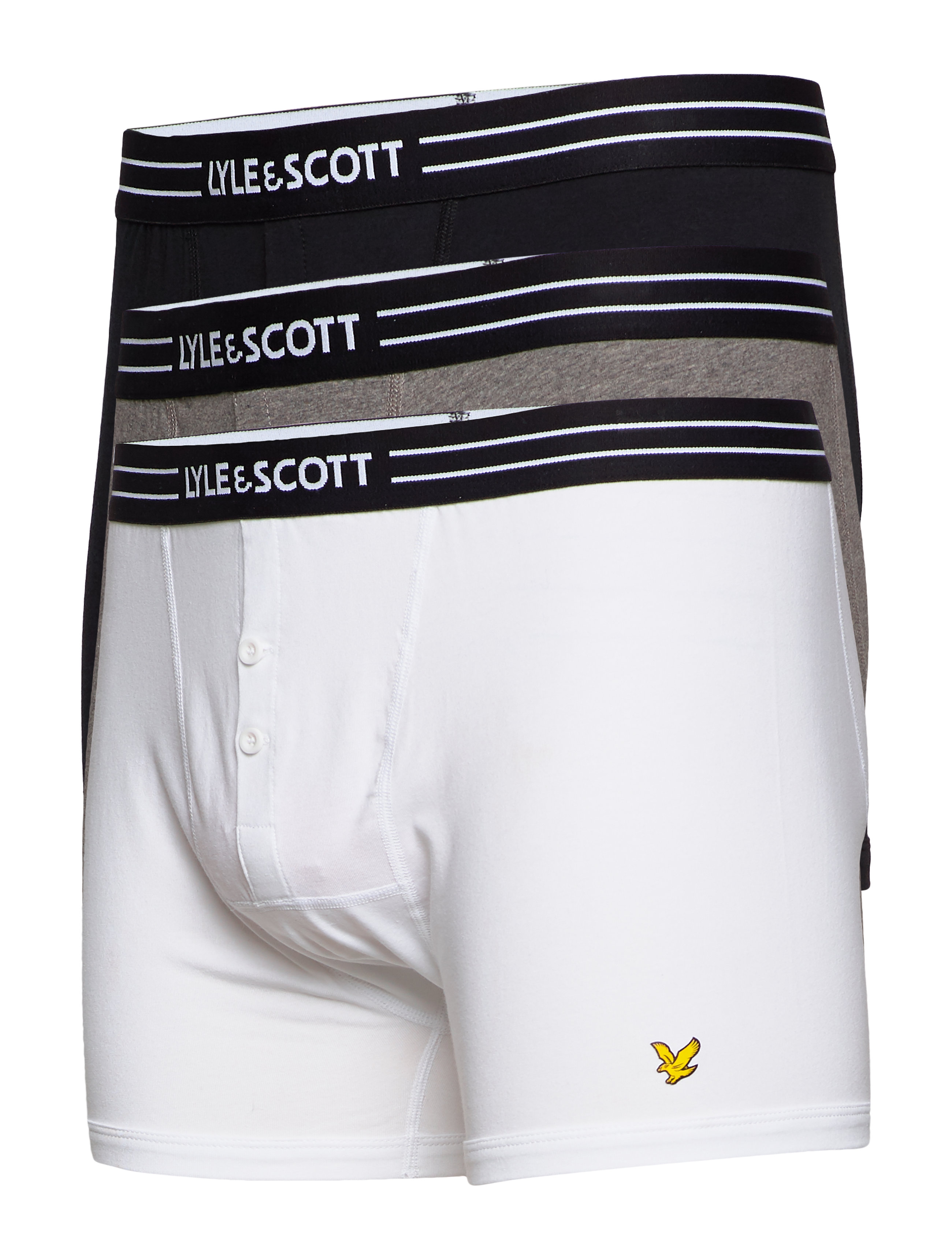 Lyle & Scott - LEWIS - najniższe ceny - black/bright white/grey marl - 2