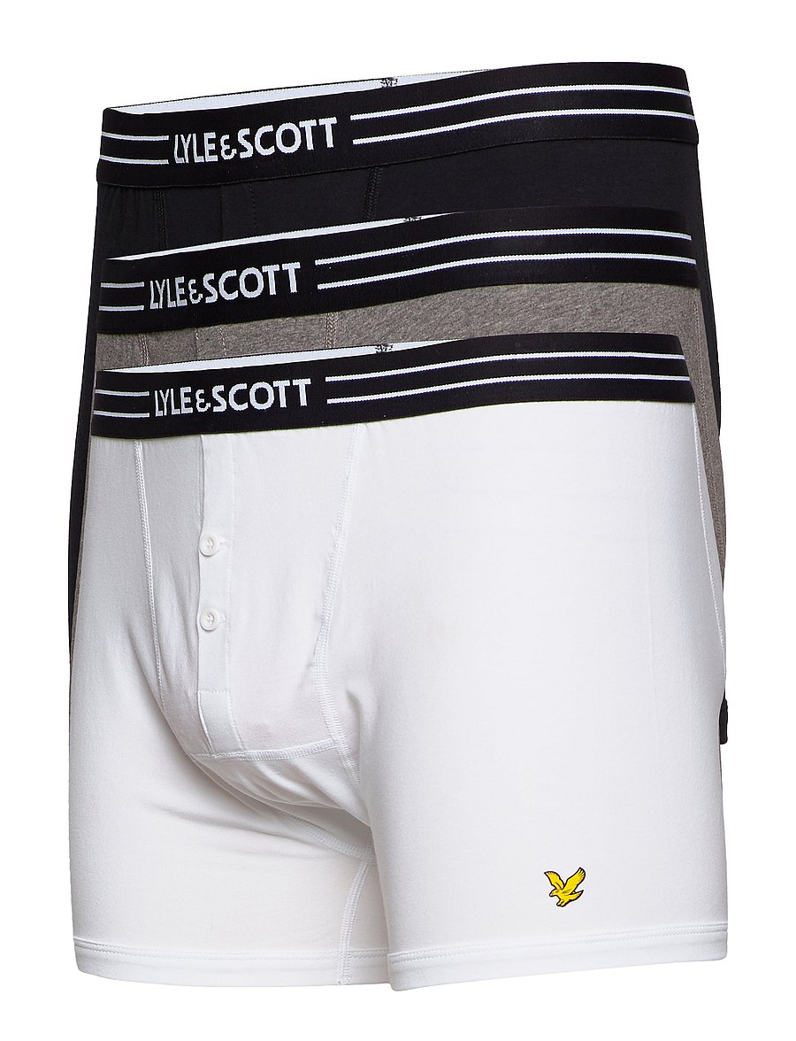 Lyle & Scott - LEWIS - unterhosen im multipack - black/bright white/grey marl - 2