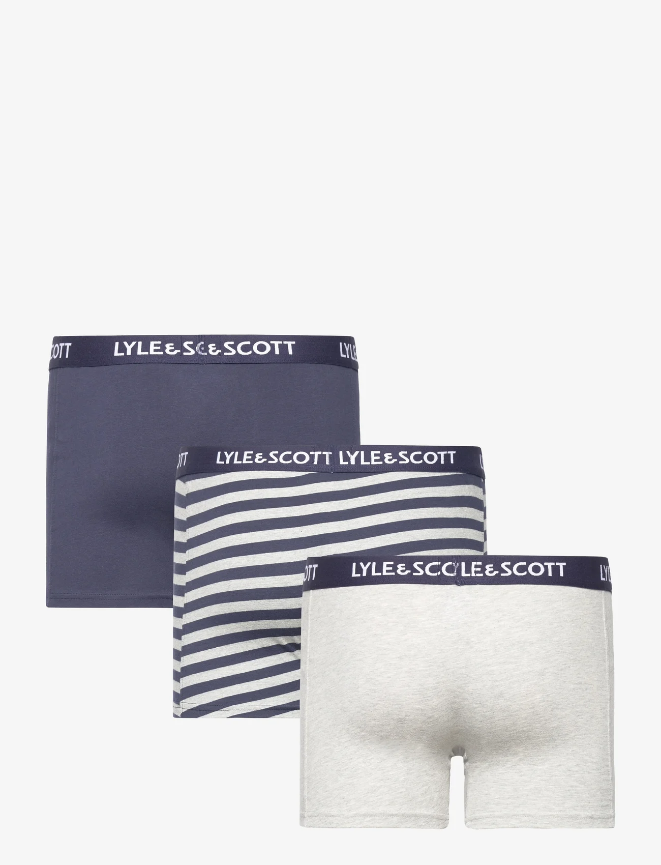 Lyle & Scott - ETHAN - majtki w wielopaku - peacoat/stripe/grey marl - 1
