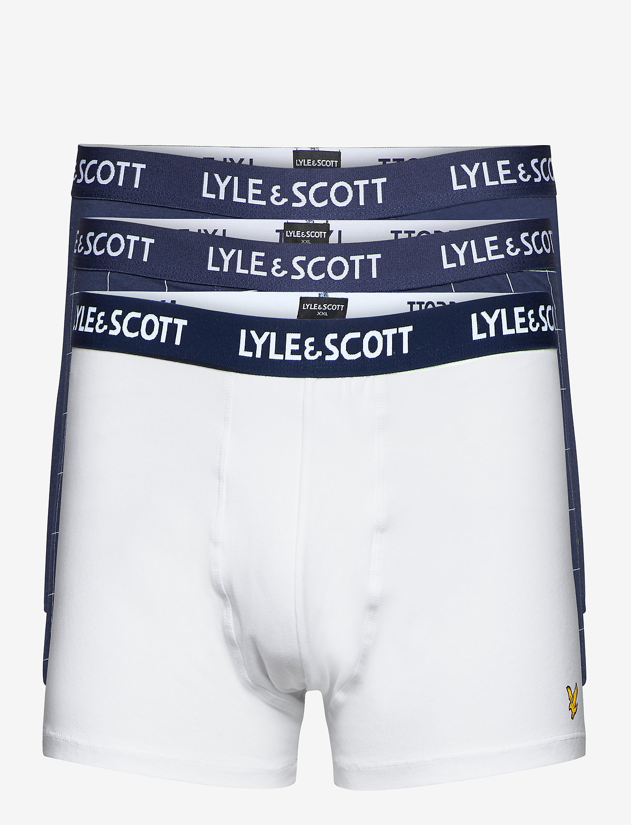 Lyle & Scott - AUSTIN - bright white - check - peacoat - 0