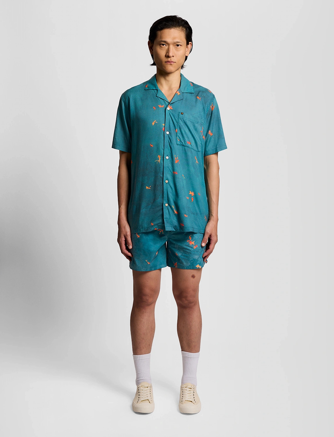 Lyle & Scott Goldfish Print Swimshort - Navy - XS 1