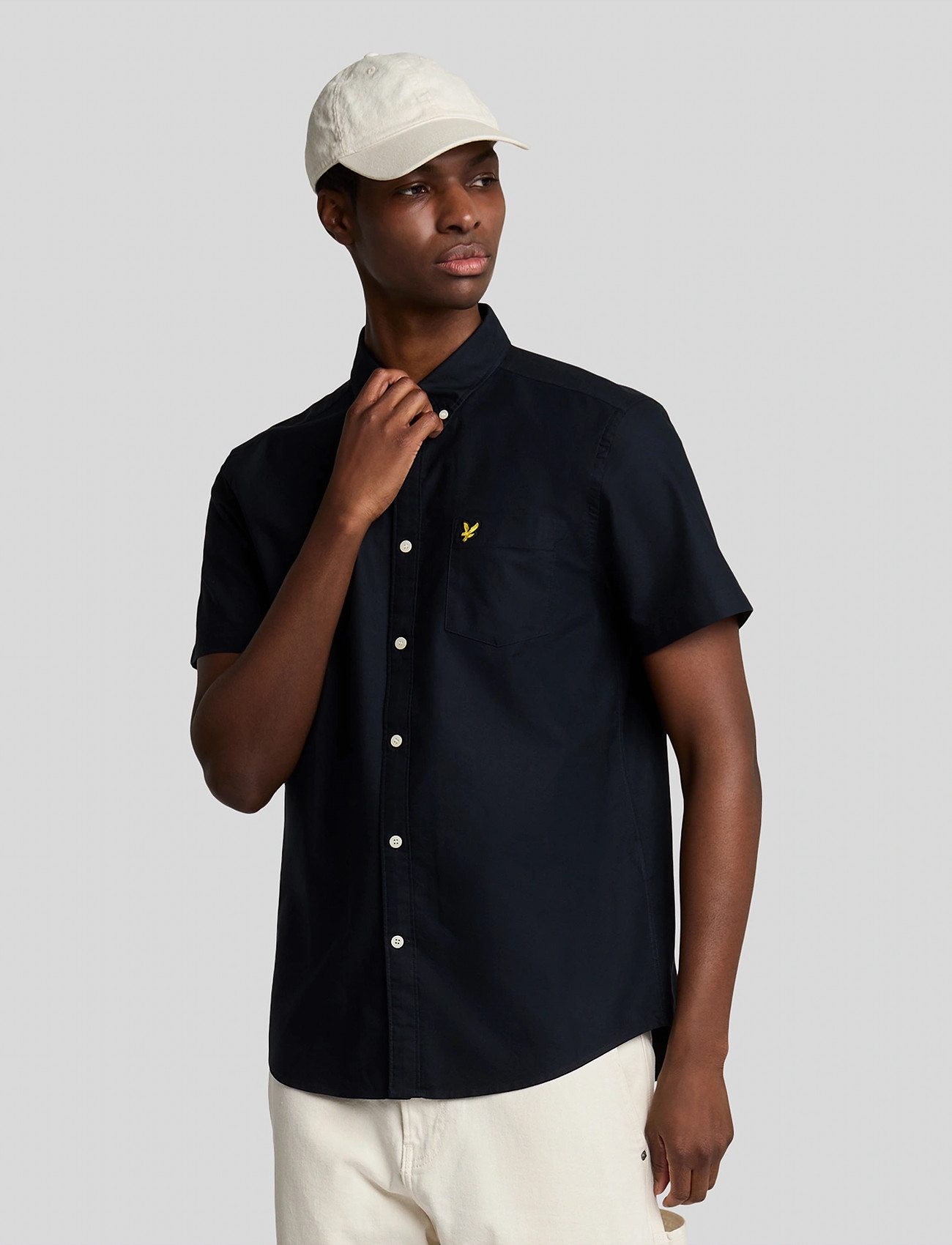 Lyle & Scott Short Sleeve Oxford Shirt - Blue - XS 1