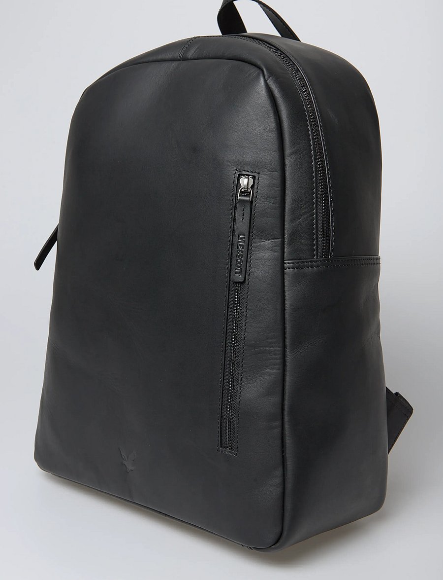 Lyle & Scott - Leather Backpack - business-rucksäcke - z865 jet black - 4