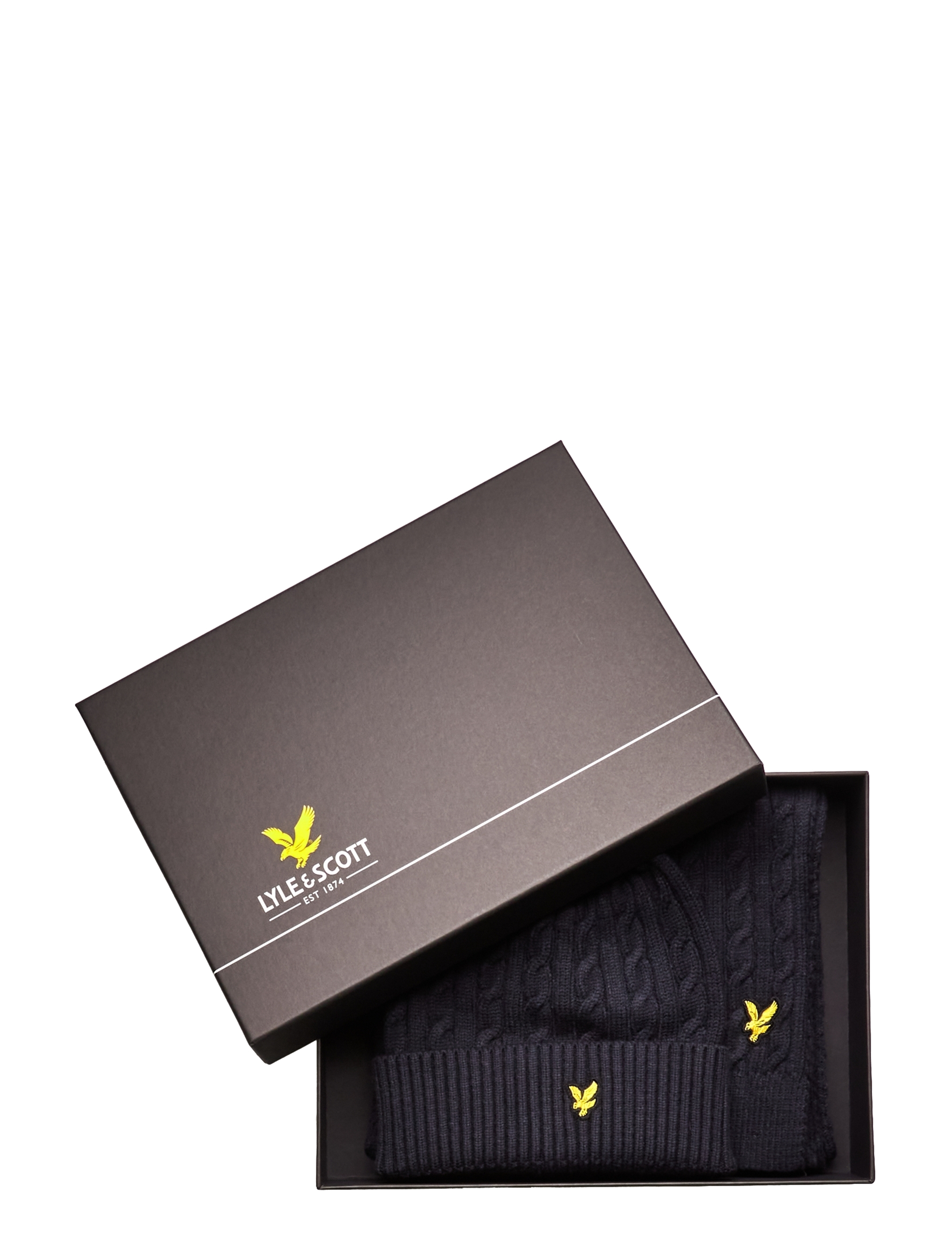 Cable Beanie and Scarf Set - Z271 DARK NAVY