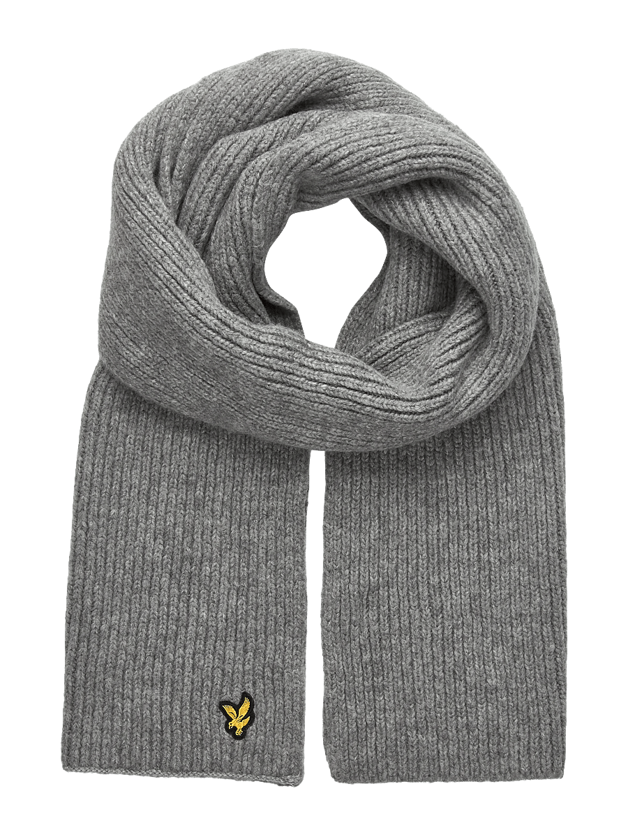 Lyle & Scott - Brushed Scarf and Beanie Set - halstørklæder - d24 light grey marl - 2