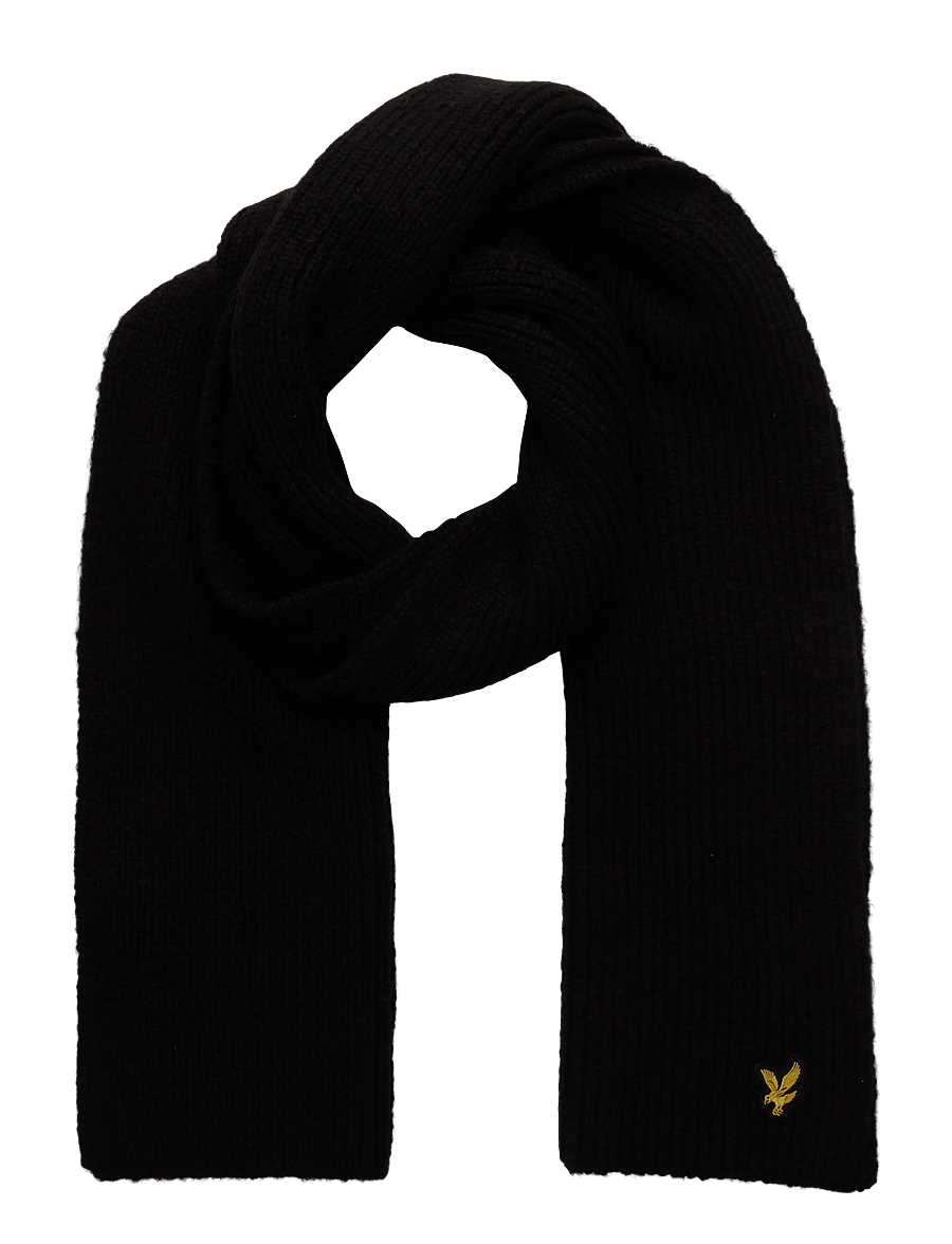 Lyle & Scott - Brushed Scarf and Beanie Set - halstørklæder - z865 jet black - 1