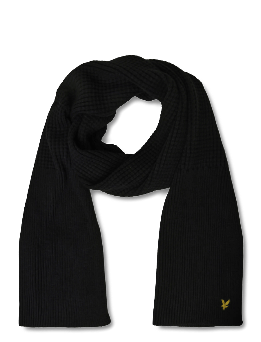 Lyle & Scott - Waffle Scarf and Beanie Set - mützen - jet black - 2