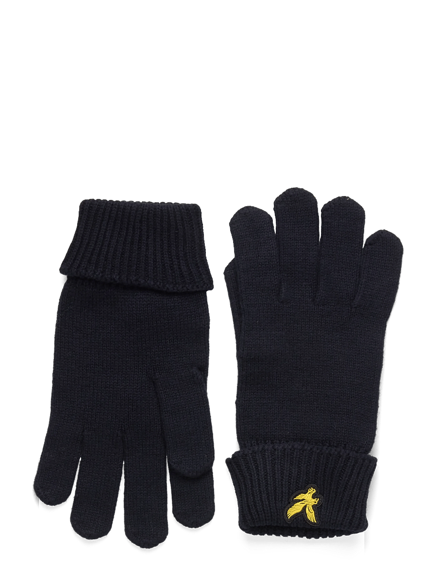 Lyle & Scott - Cotton Merino Gloves - kindad - dark navy - 0