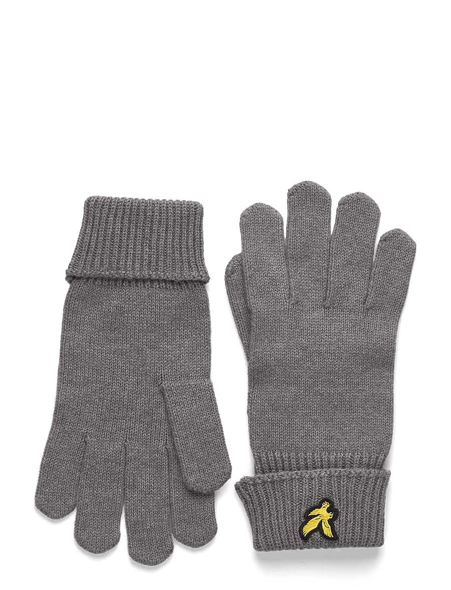 Lyle & Scott - Cotton Merino Gloves - handschuhe - mid grey marl - 0