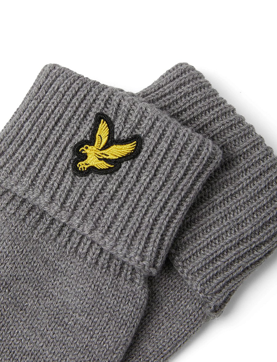 Lyle & Scott - Cotton Merino Gloves - handschuhe - mid grey marl - 3