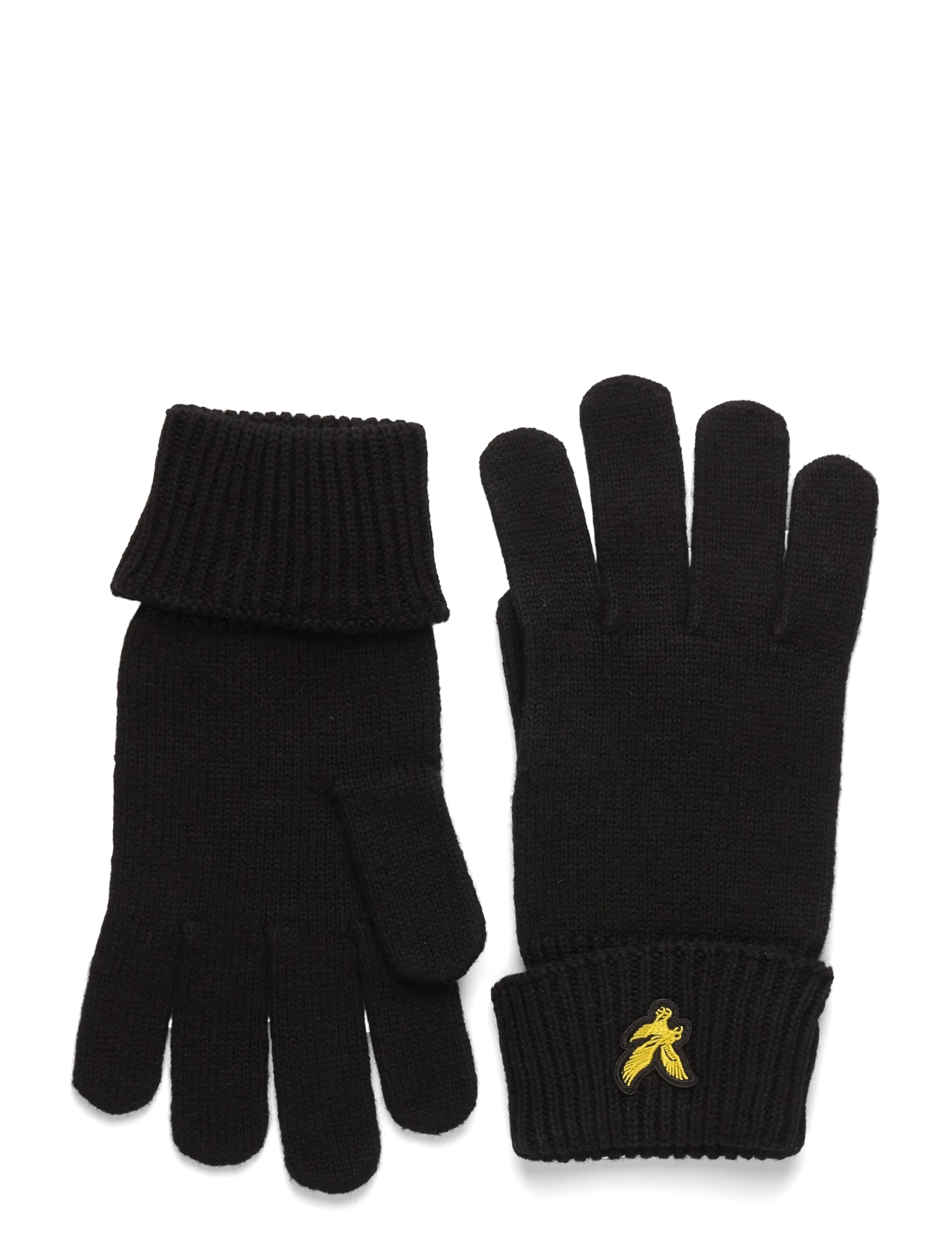 Lyle & Scott Cotton Merino Gloves - Handsker & Vanter - Z865 JET BLACK / black