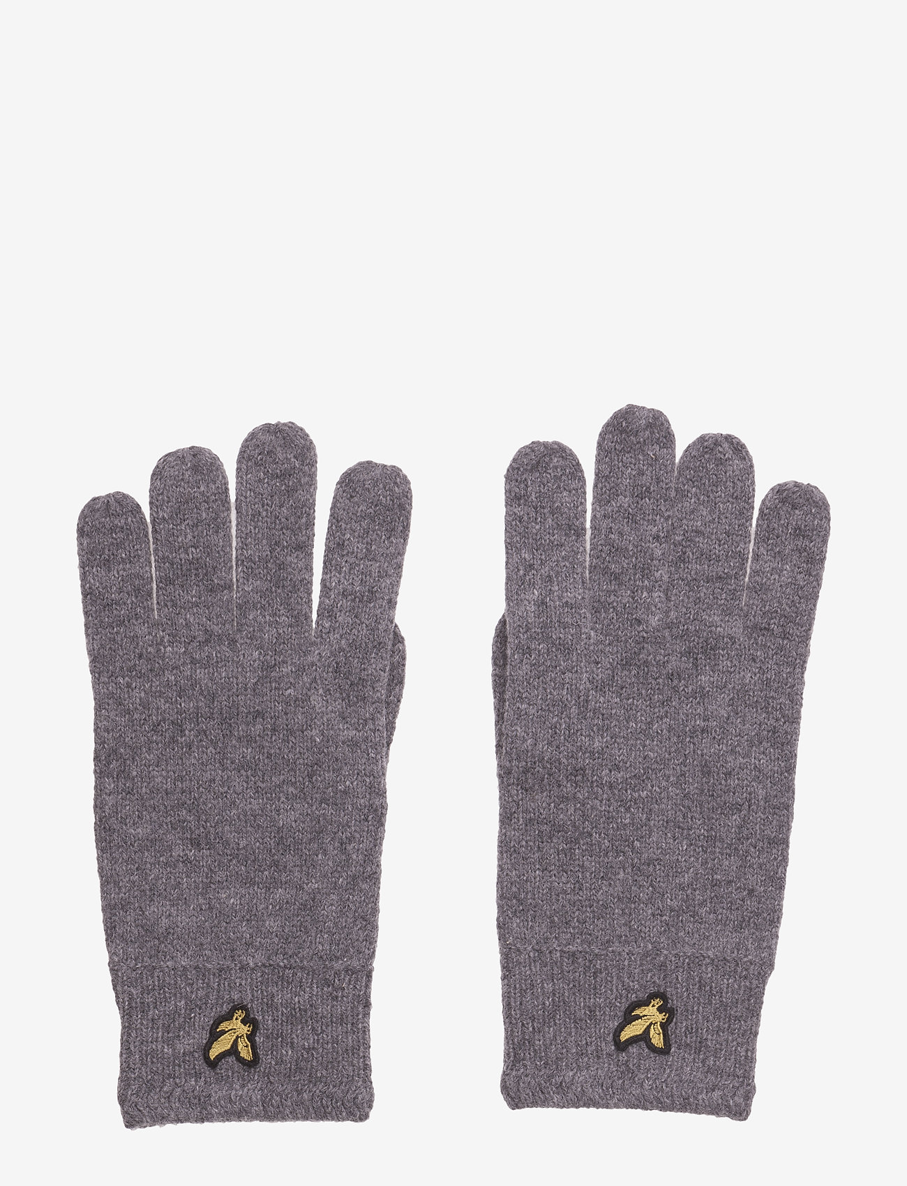 Lyle & Scott - Racked rib gloves - mid grey marl - 0