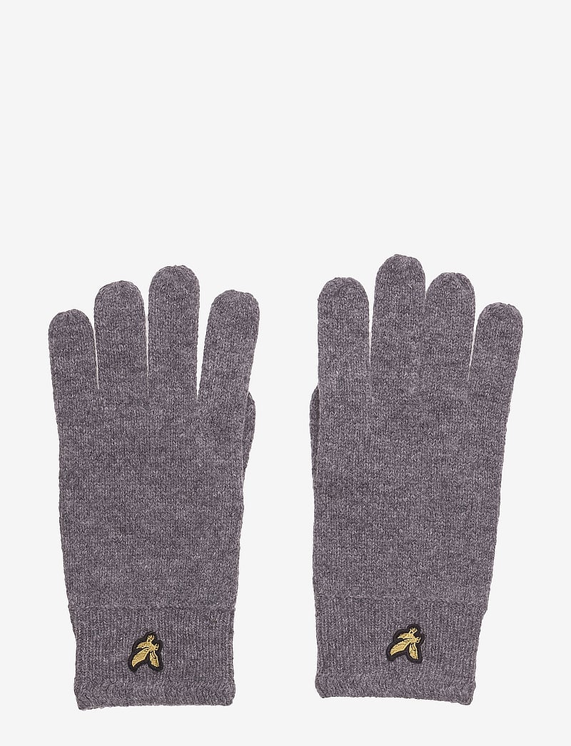 Lyle & Scott - Racked rib gloves - mid grey marl - 0