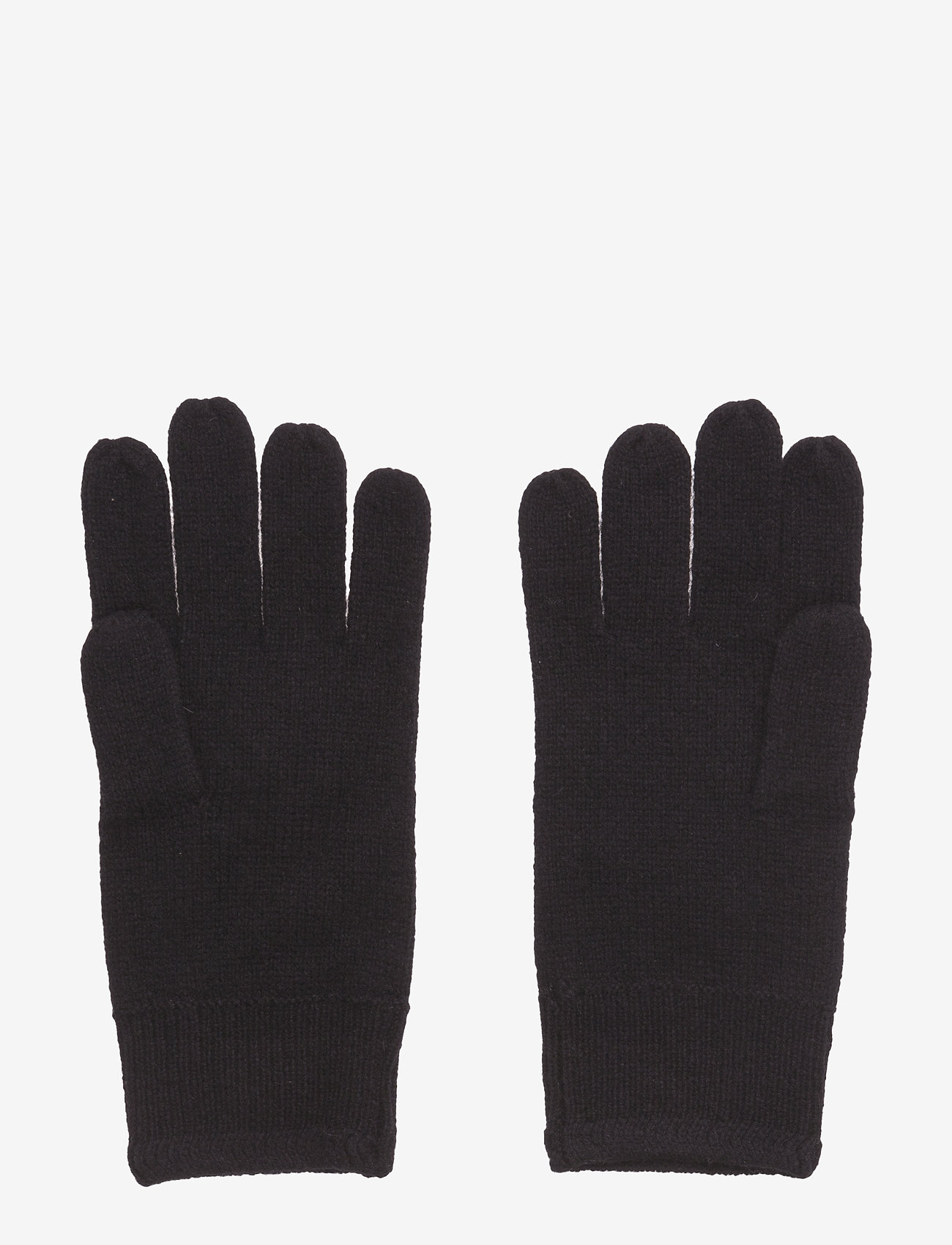 Lyle & Scott - Racked rib gloves - hansker - true black - 1