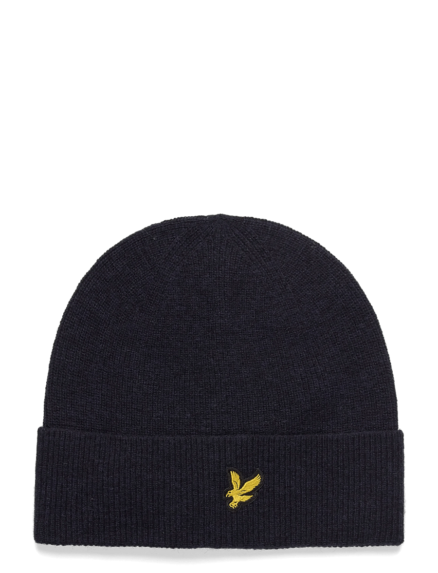 Lyle & Scott - Lambswool Blend Ribbed Beanie - huer - dark navy marl - 0