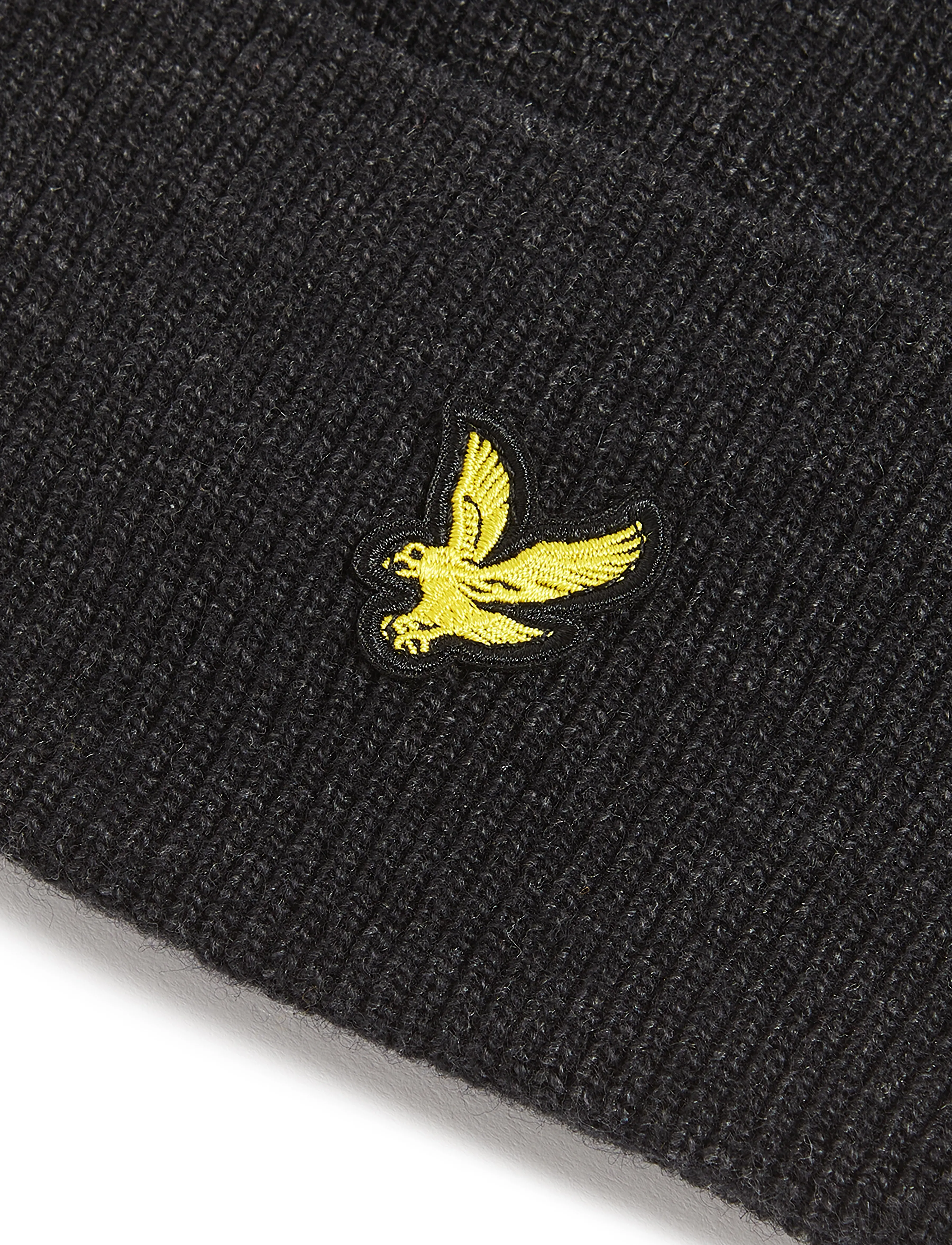 Lyle & Scott - Lambswool Blend Ribbed Beanie - kootud mütsid - jet black marl - 2
