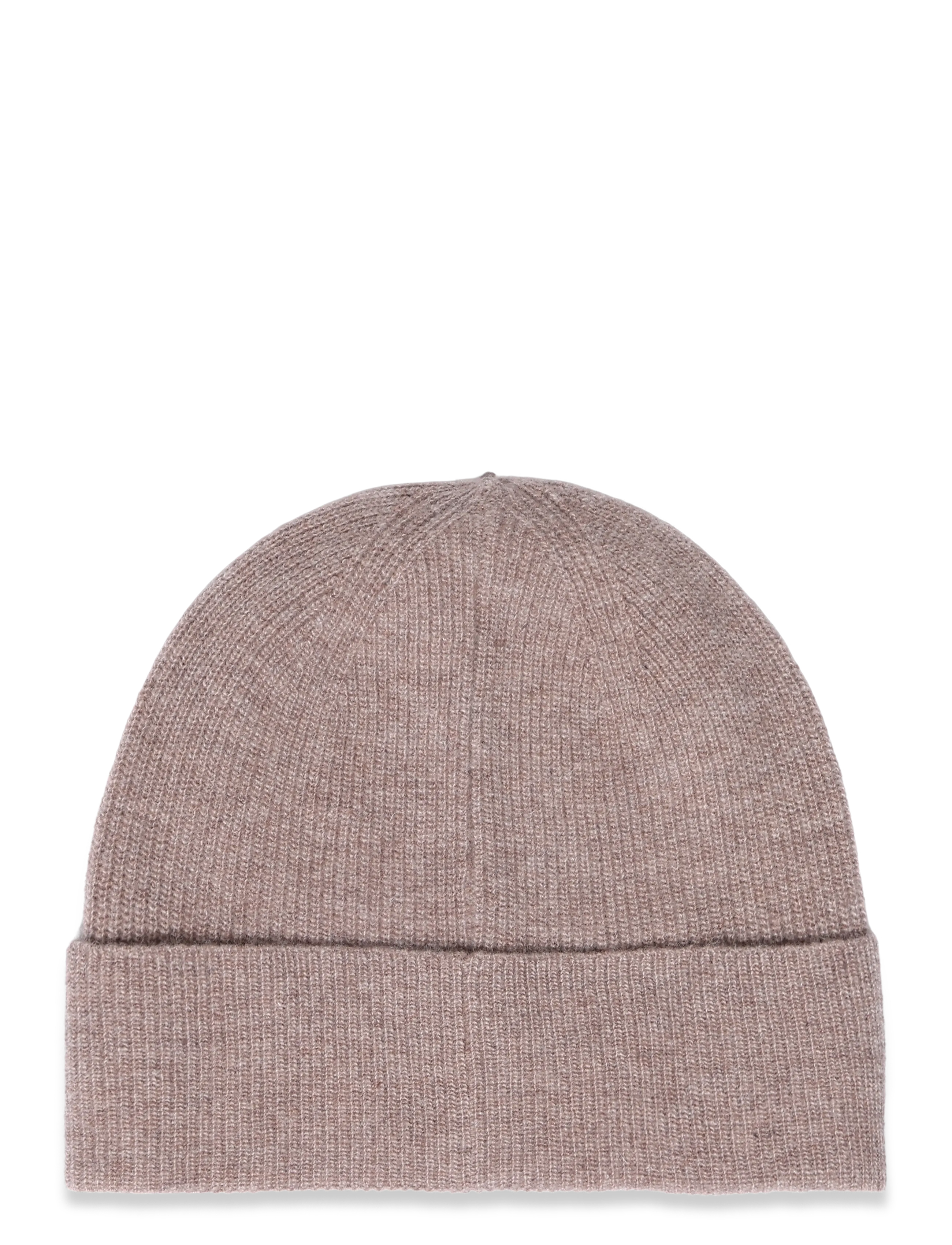 Lyle & Scott - Lambswool Blend Ribbed Beanie - mützen - muted taupe marl - 1
