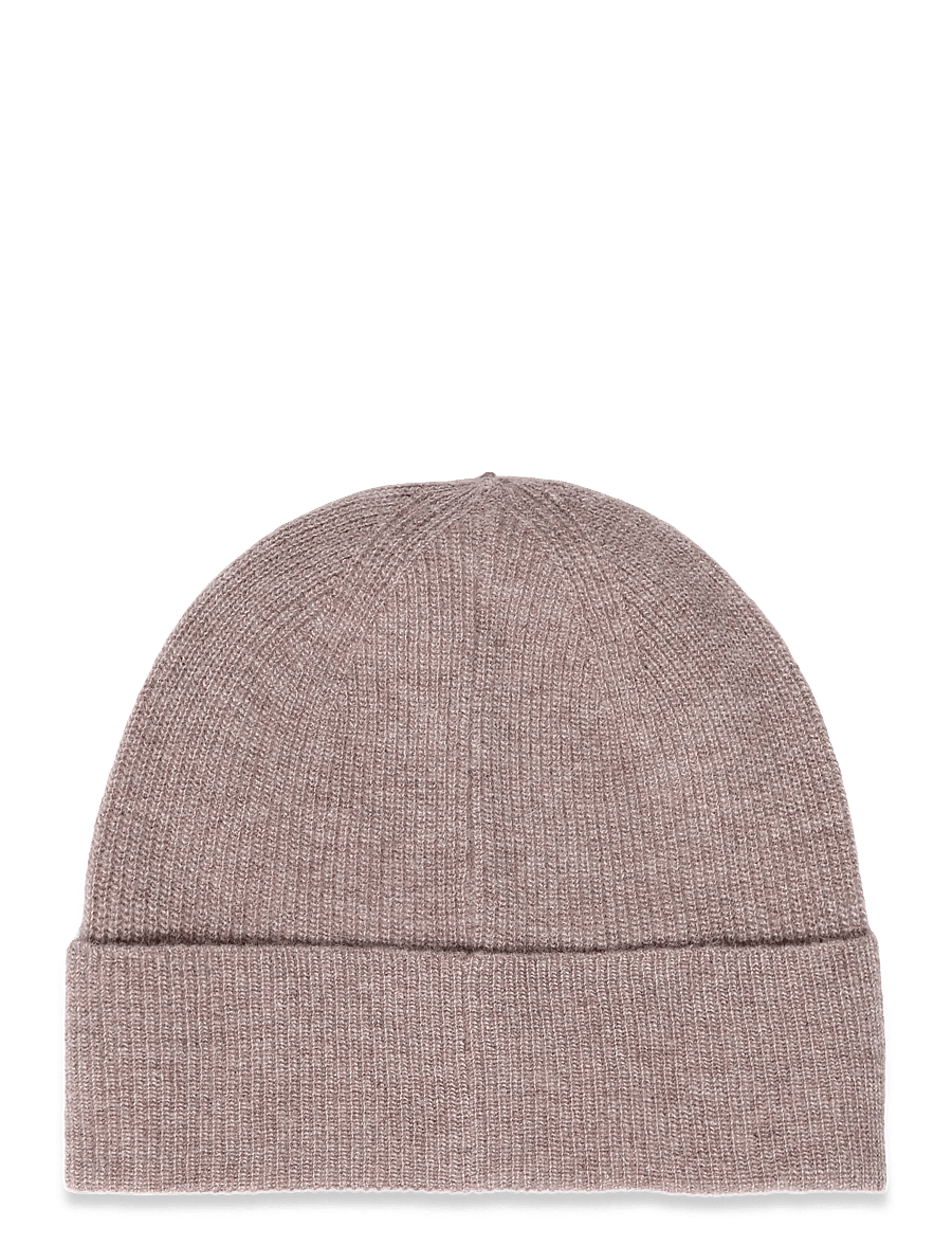 Lyle & Scott - Lambswool Blend Ribbed Beanie - mützen - muted taupe marl - 1