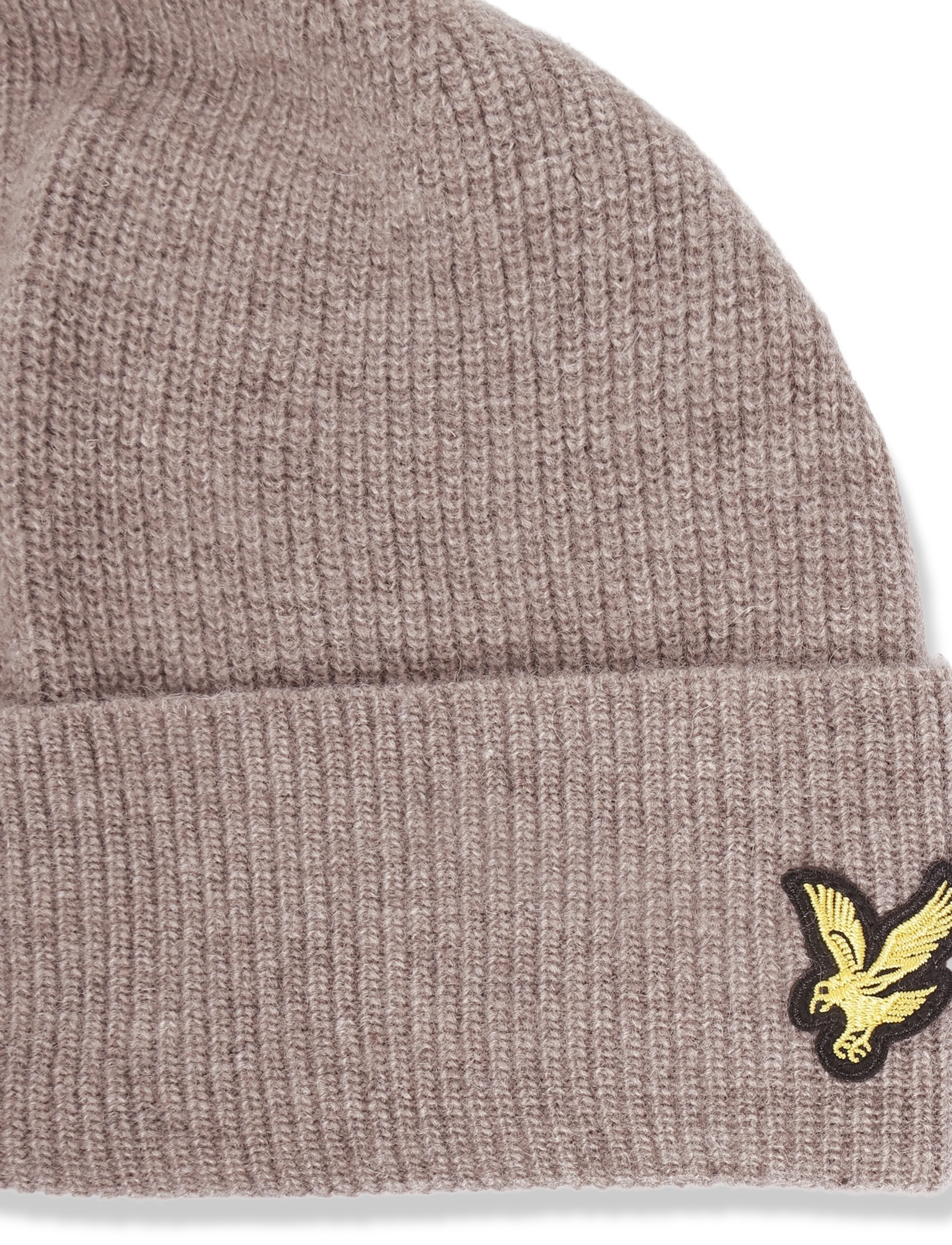 Lyle & Scott - Lambswool Blend Ribbed Beanie - mützen - muted taupe marl - 2