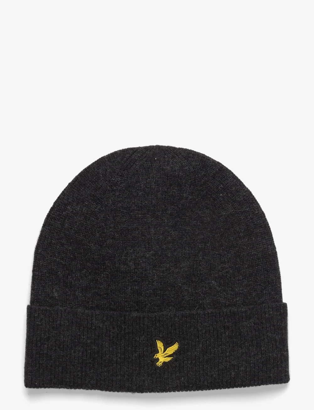 Lyle & Scott - Lambswool Blend Ribbed Beanie - mützen - w155 jet black marl - 0