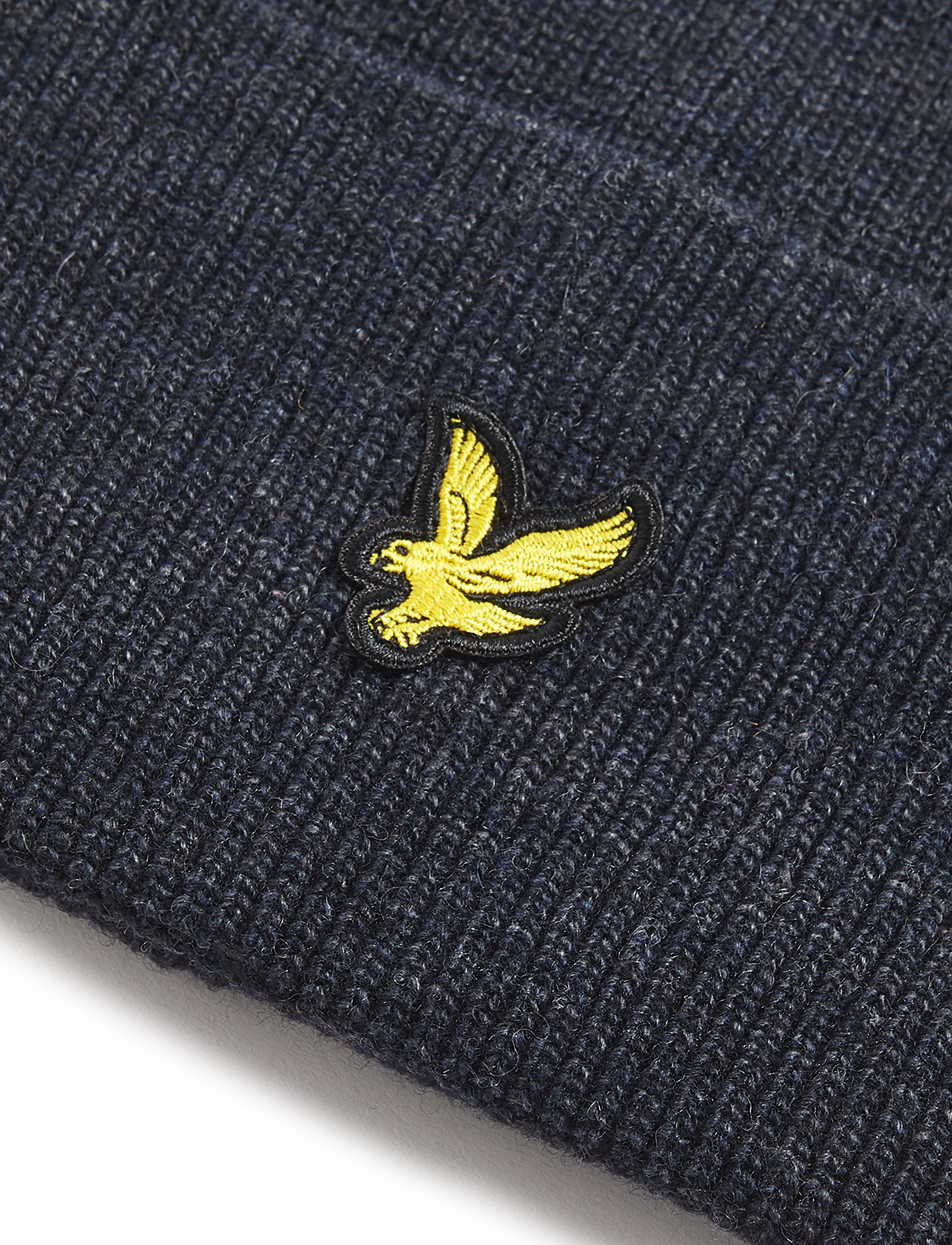 Lyle & Scott - Lambswool Blend Ribbed Beanie - mössor - z56 dark navy marl - 4