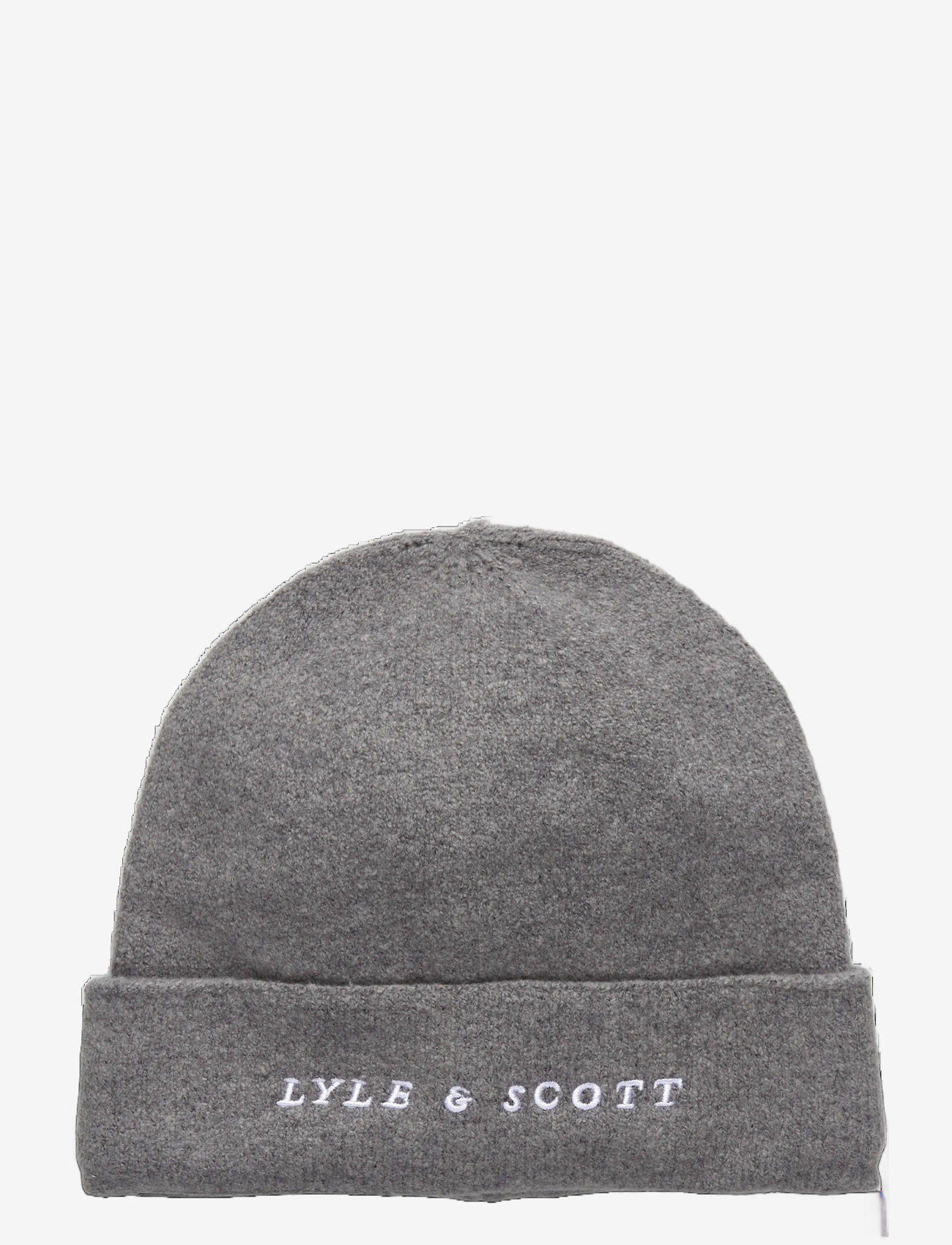 Lyle & Scott - Script Beanie - accessories - t28 mid grey marl - 0