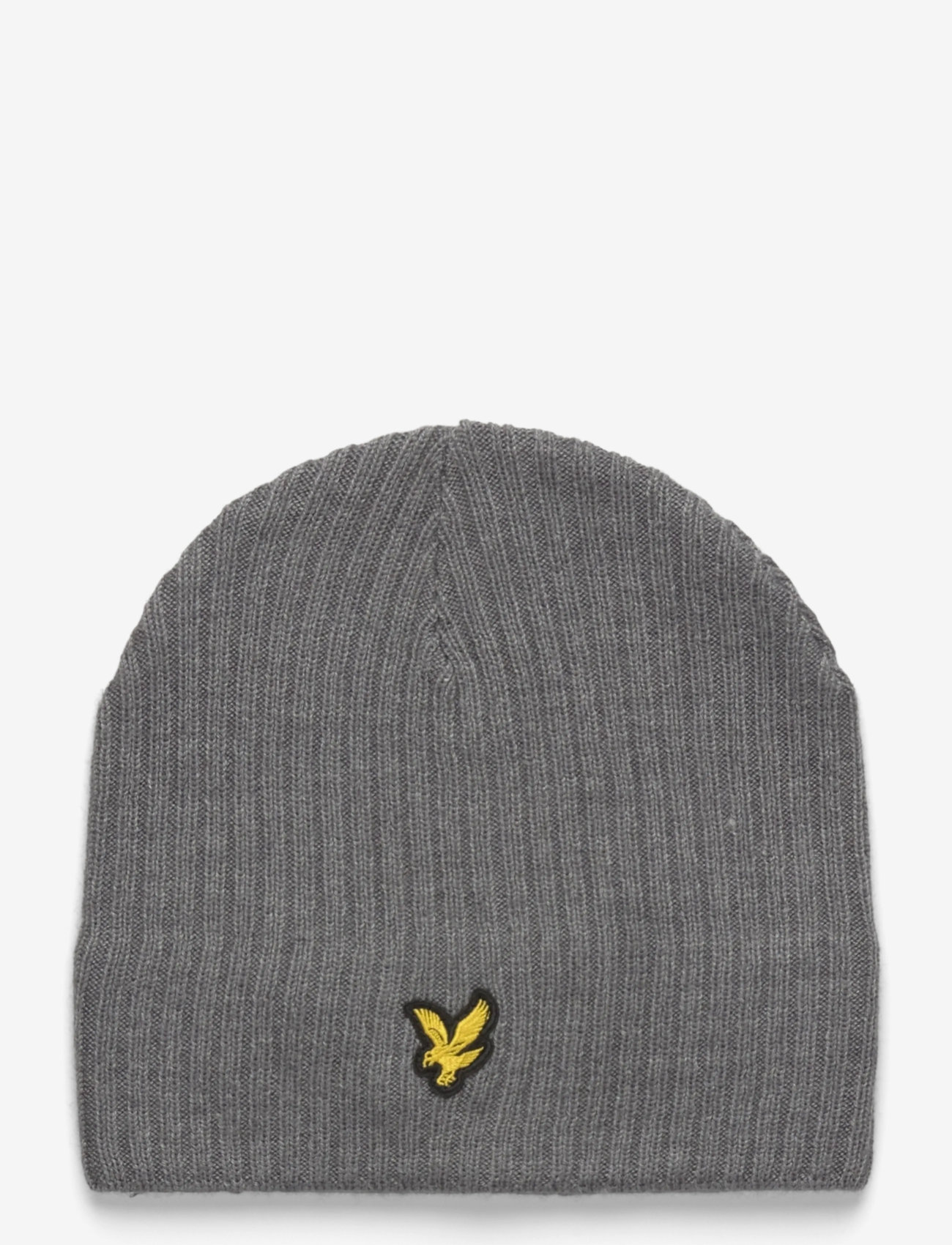 Lyle & Scott - Knitted Ribbed Beanie - beanies - t28 mid grey marl - 0